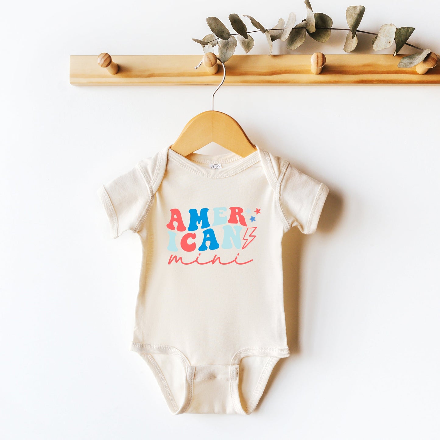 American Mini Lightning Bolt | Baby Graphic Short Sleeve Onesie