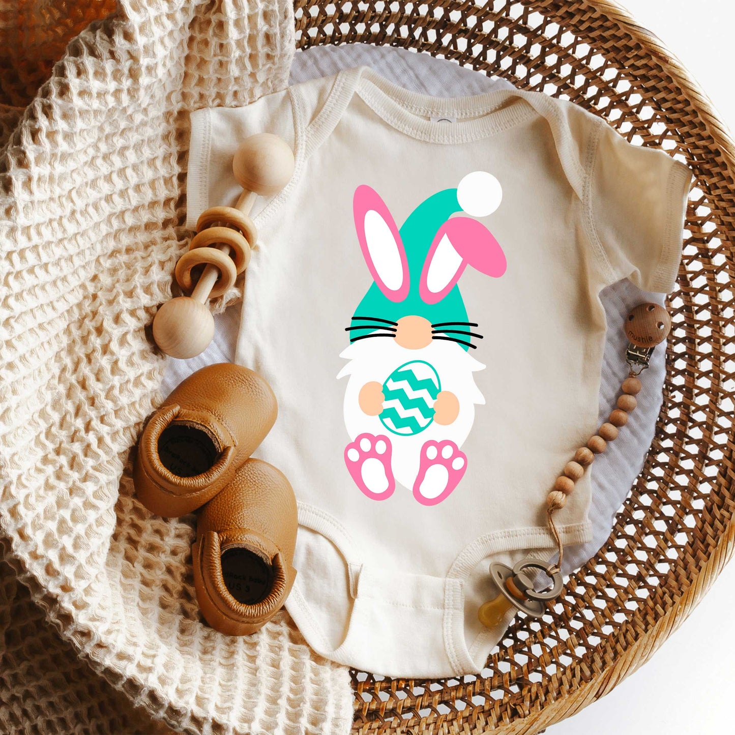 Gnome Bunny | Baby Graphic Short Sleeve Onesie