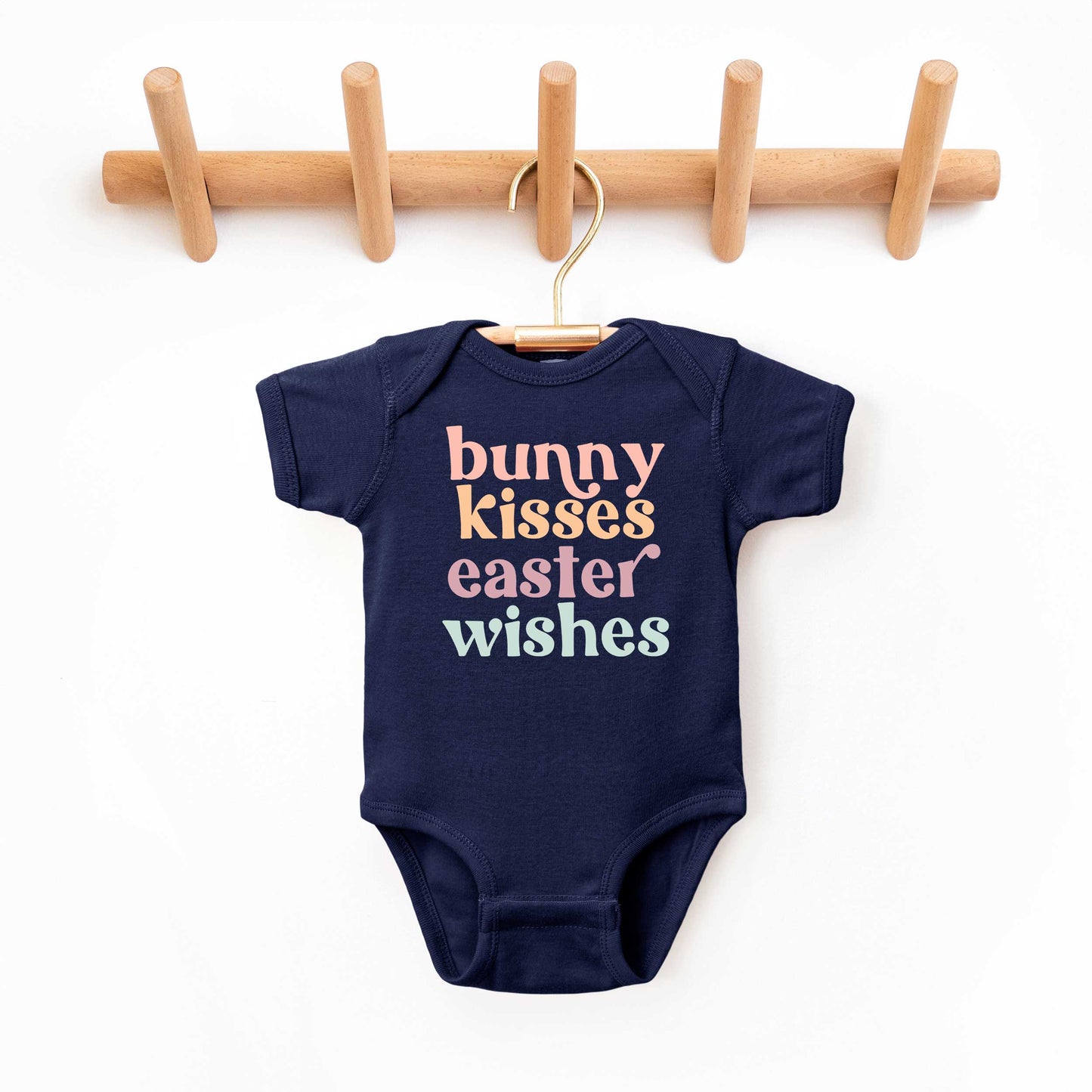 Bunny Kisses Easter Wishes | Baby Graphic Short Sleeve Onesie