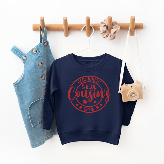 Red White And Blue Cousin's Crew | Toddler Sweatshirt