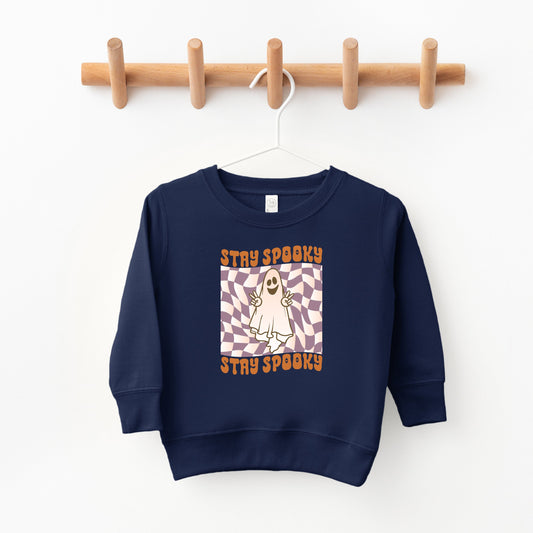 Checkered Stay Spooky Ghost | Toddler Sweatshirt