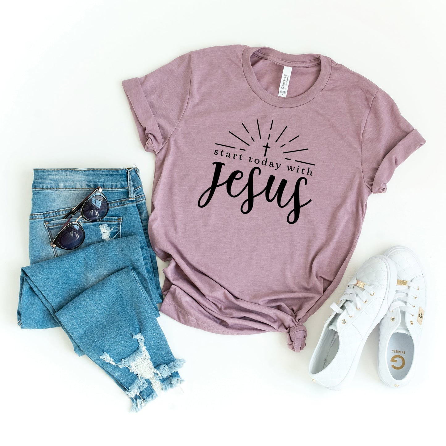Start Today With Jesus | Short Sleeve Crew Neck
