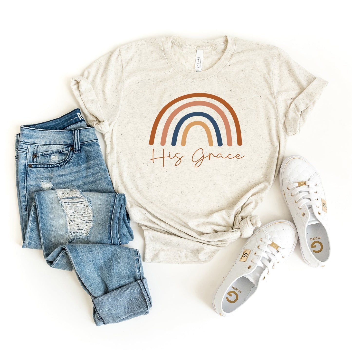 His Grace Rainbow | Short Sleeve Crew Neck