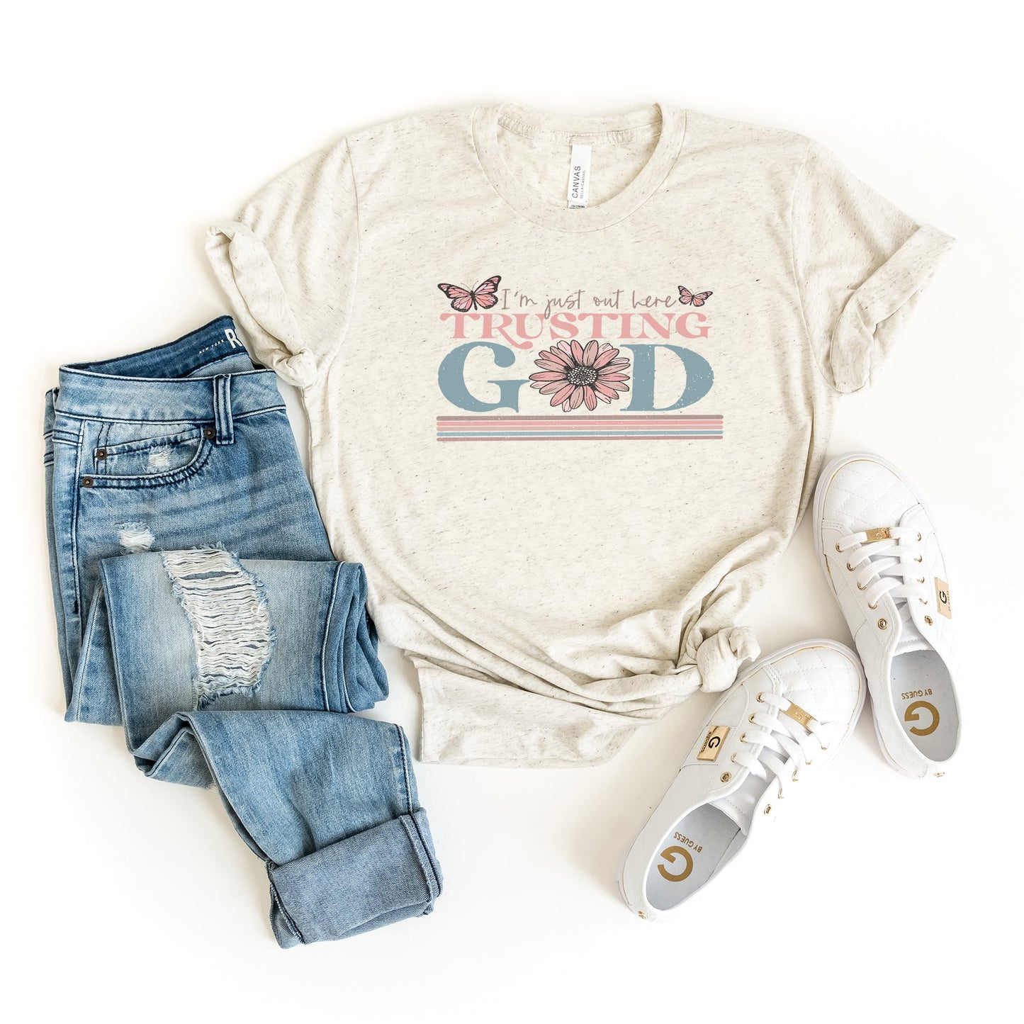Trusting God Flowers | Short Sleeve Crew Neck