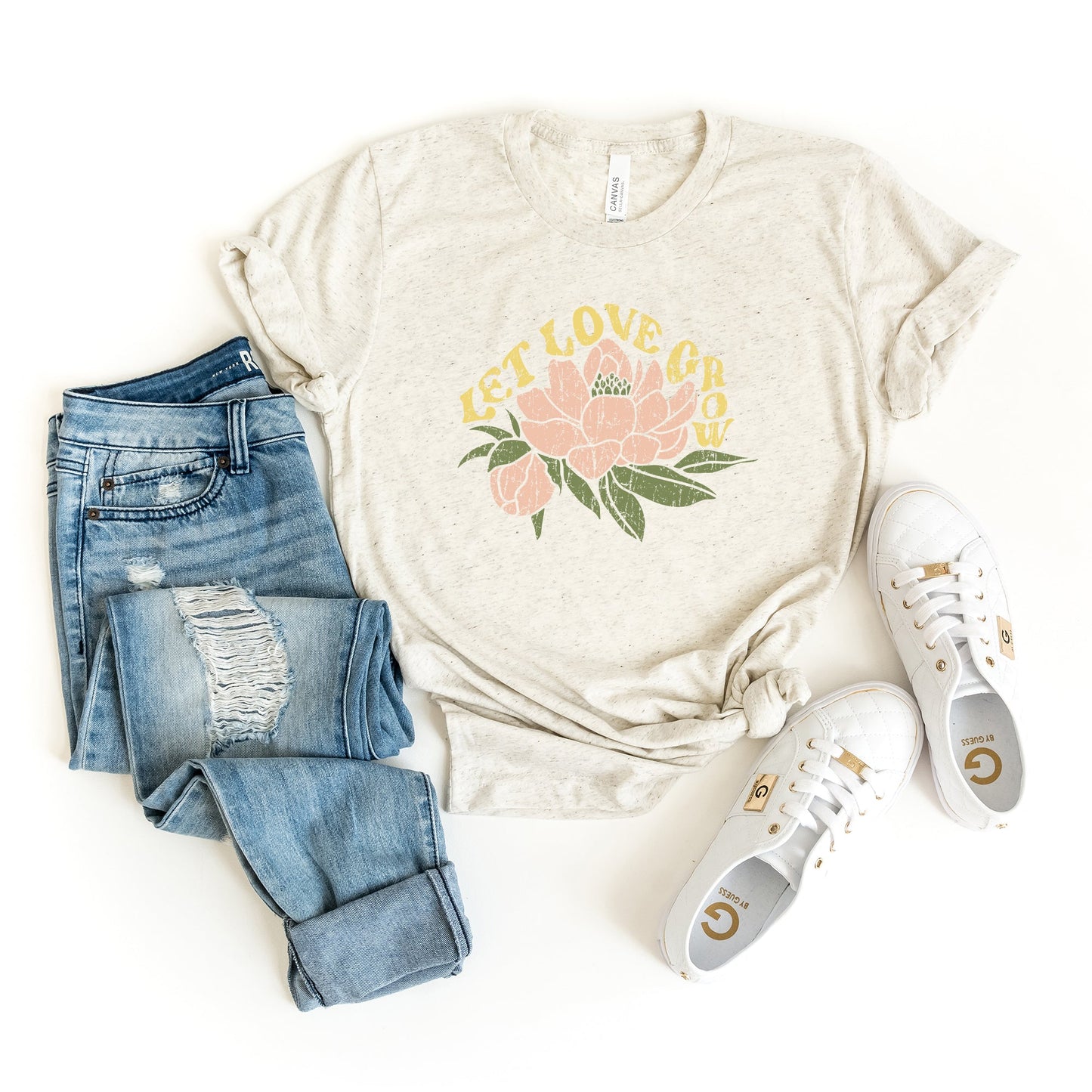 Let Love Grow Flower | Short Sleeve Crew Neck