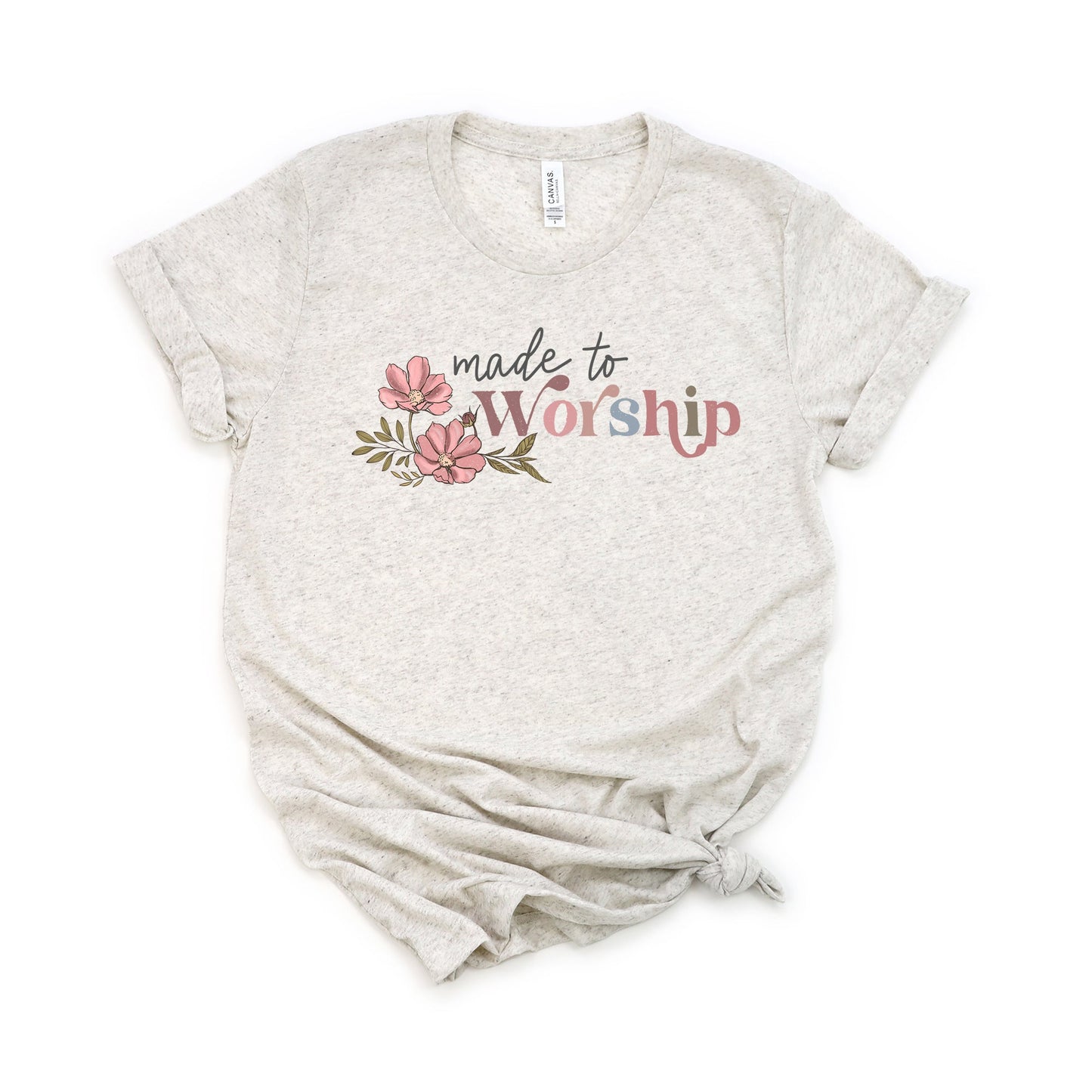 Made To Worship Flowers | Short Sleeve Crew Neck