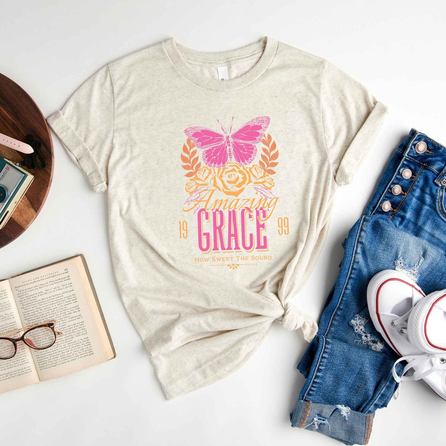 Amazing Grace Butterfly | Short Sleeve Crew Neck