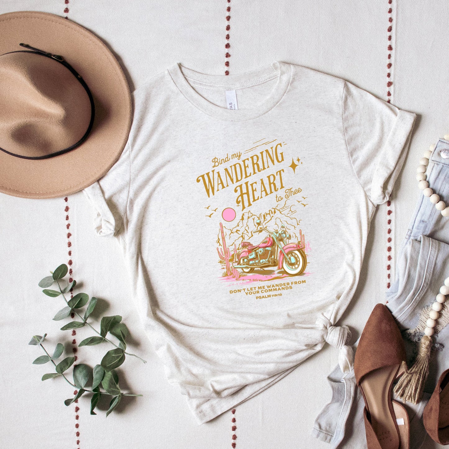 Bind My Wandering Heart Motorcycle | Short Sleeve Crewneck