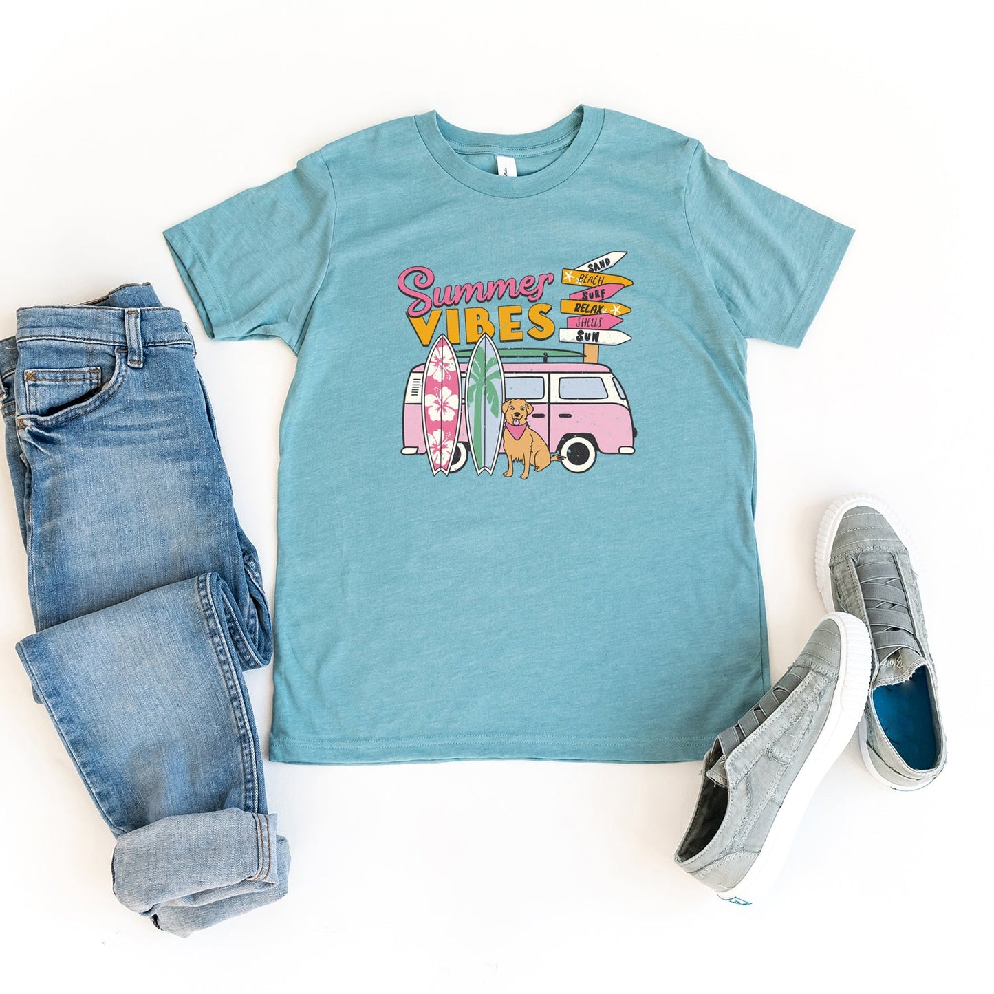 Summer Vibes Dog | Youth Short Sleeve Crew Neck