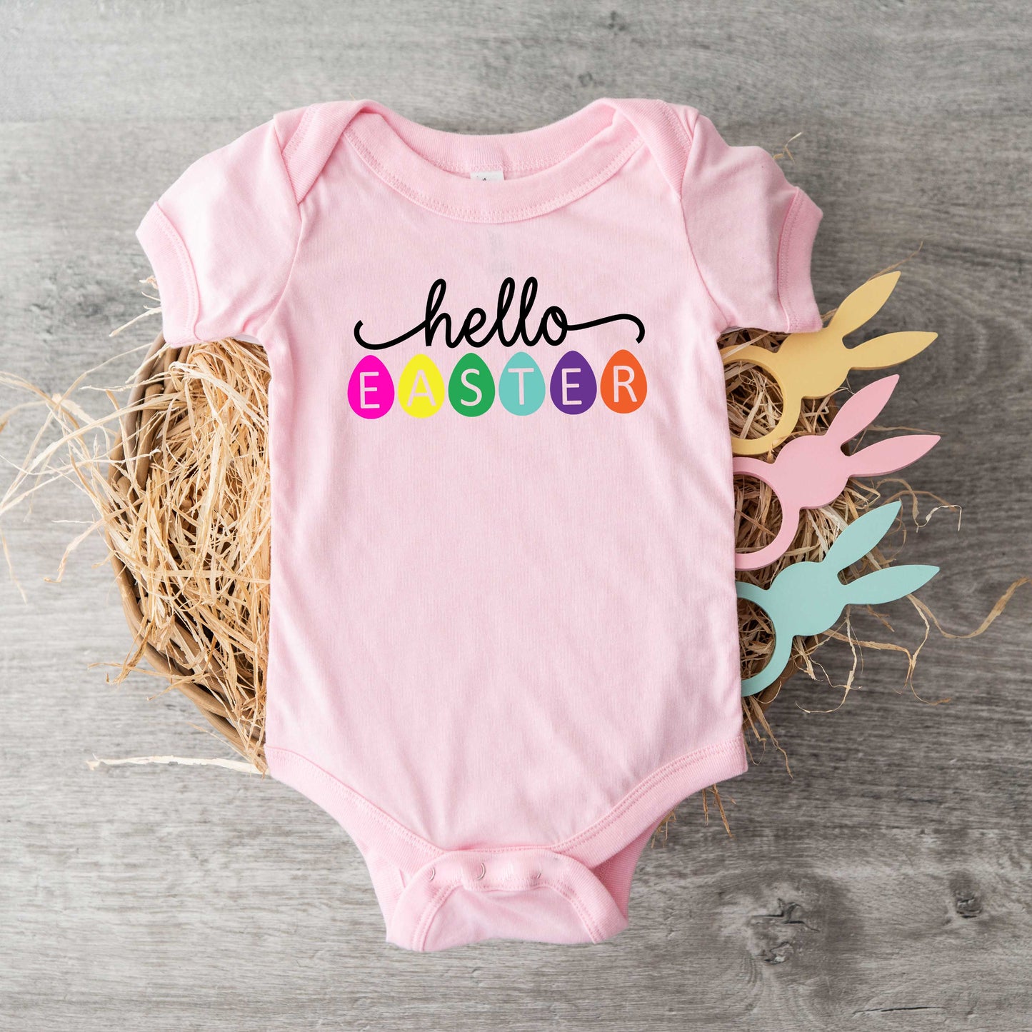 Hello Easter Eggs | Baby Graphic Short Sleeve Onesie