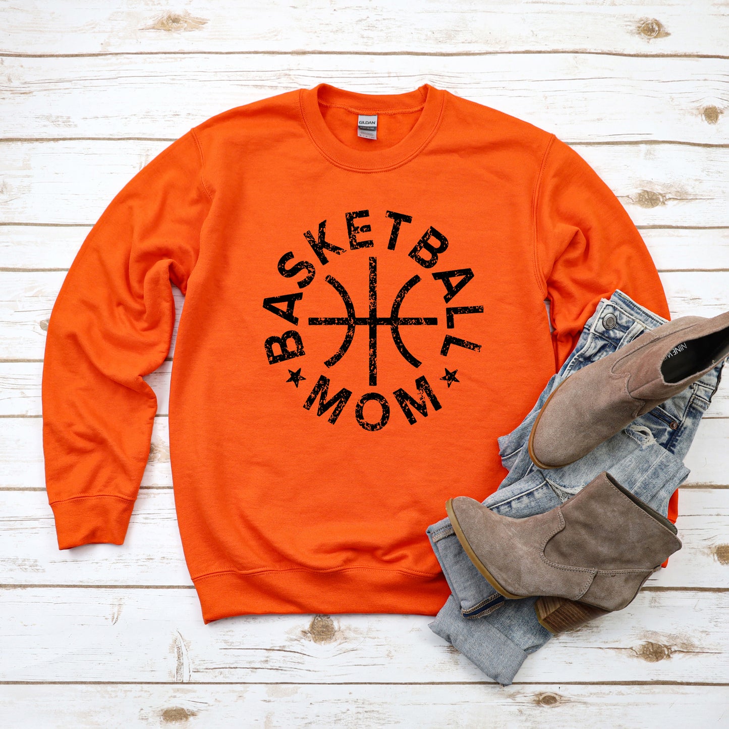 Basketball Mom Distressed | Sweatshirt