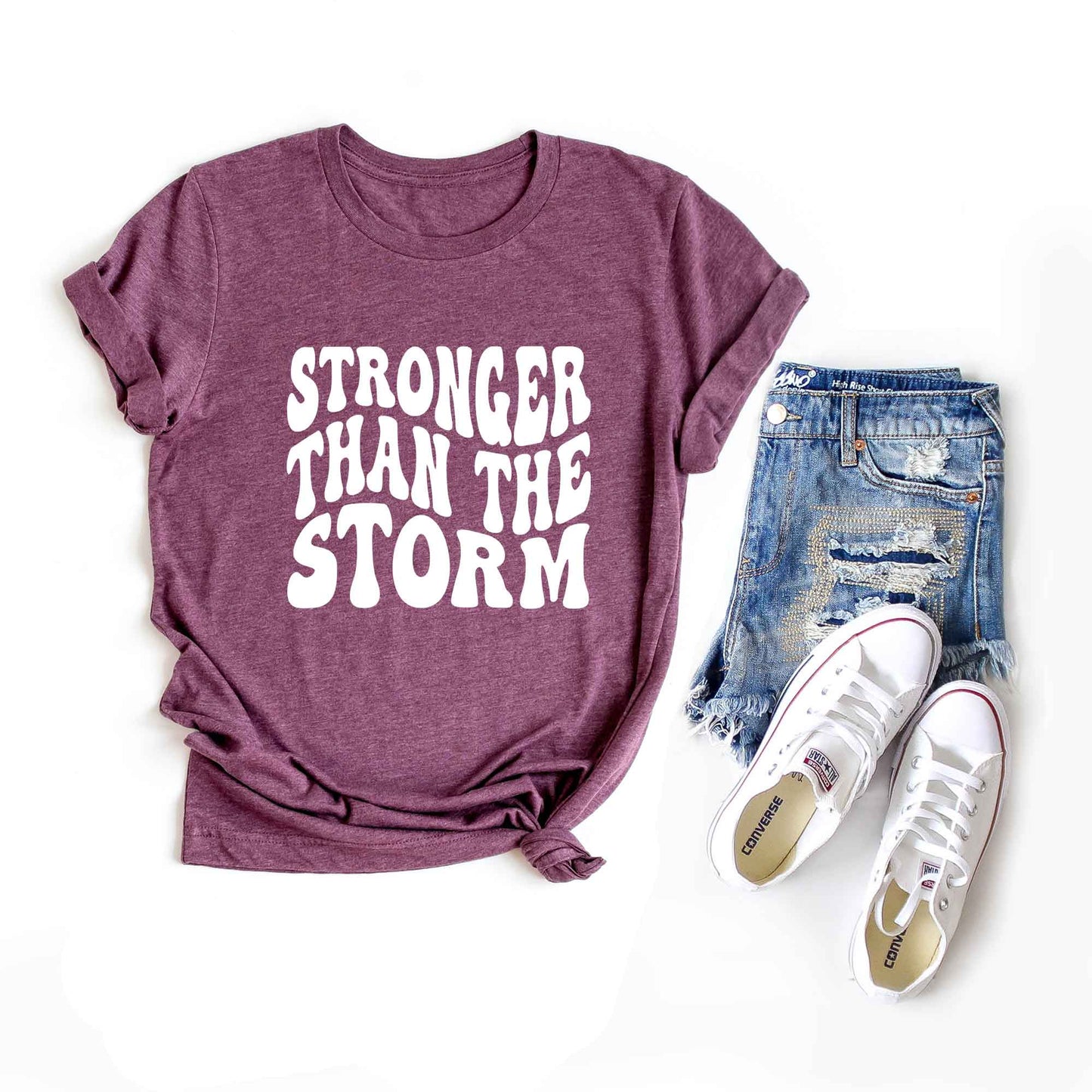Retro Stronger Than The Storm Wavy | Short Sleeve Crew Neck