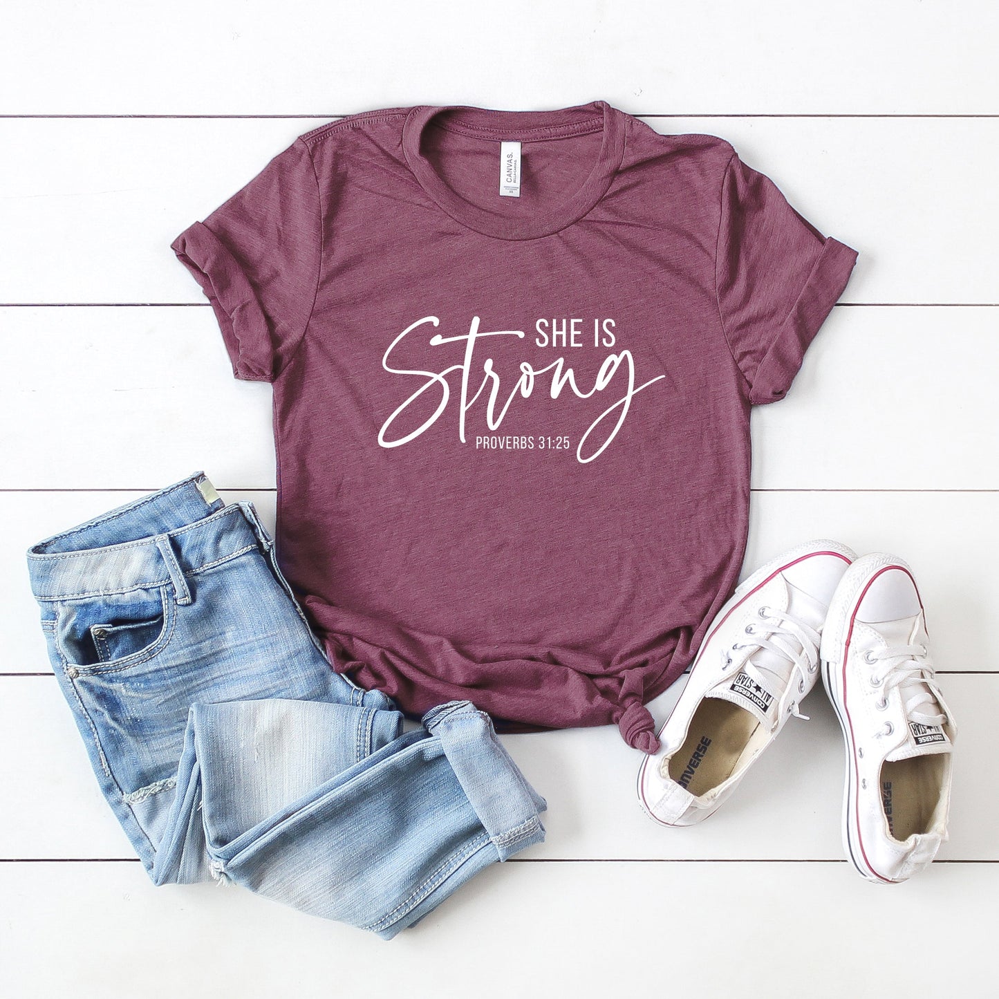 She Is Strong | Short Sleeve Crew Neck
