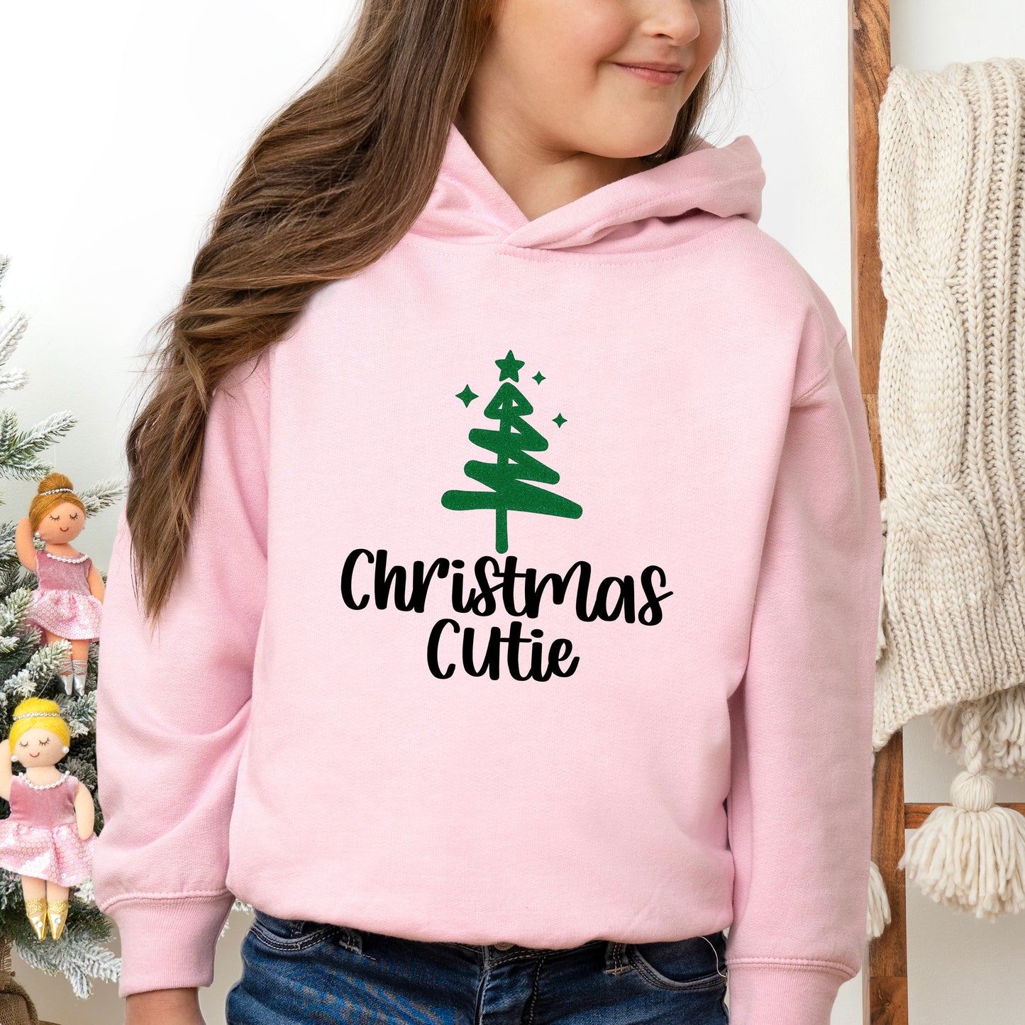 Christmas Cutie Tree Glitter | Toddler Graphic Hoodie