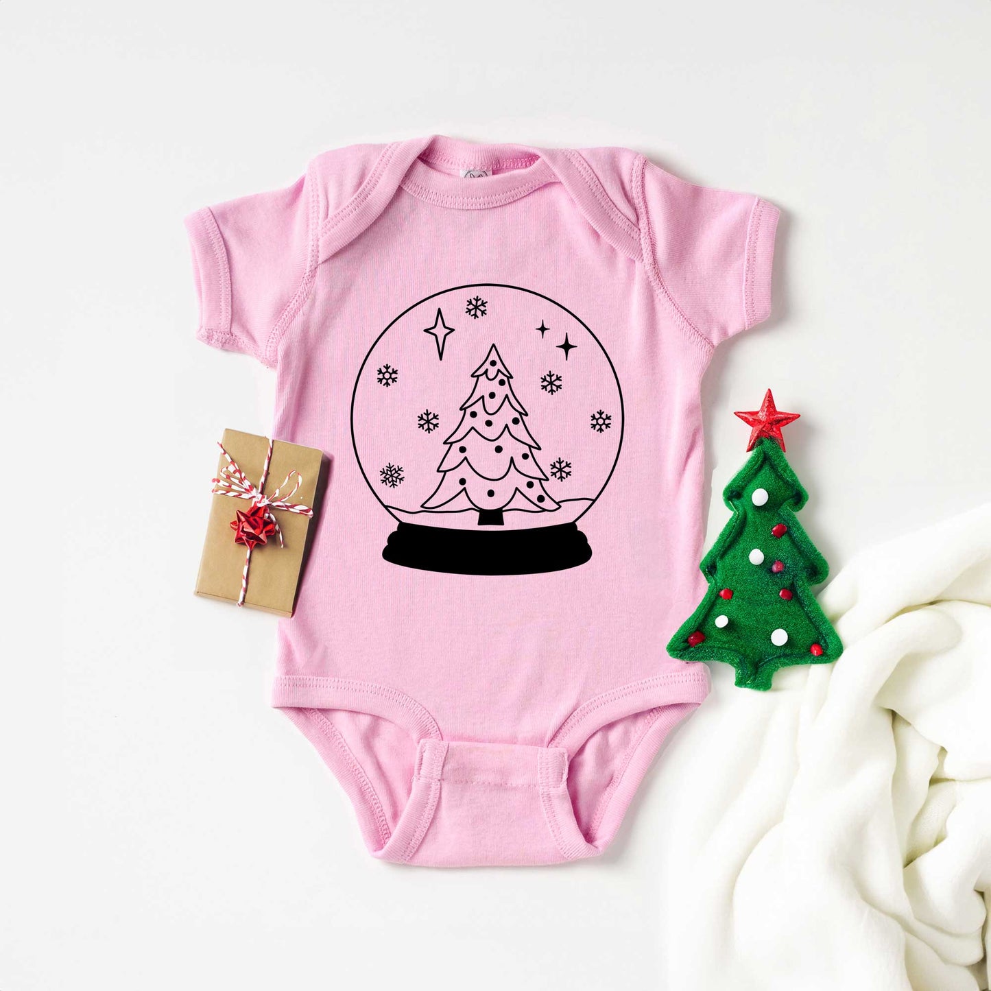 Christmas Snow Globe | Baby Graphic Short Sleeve Onesie