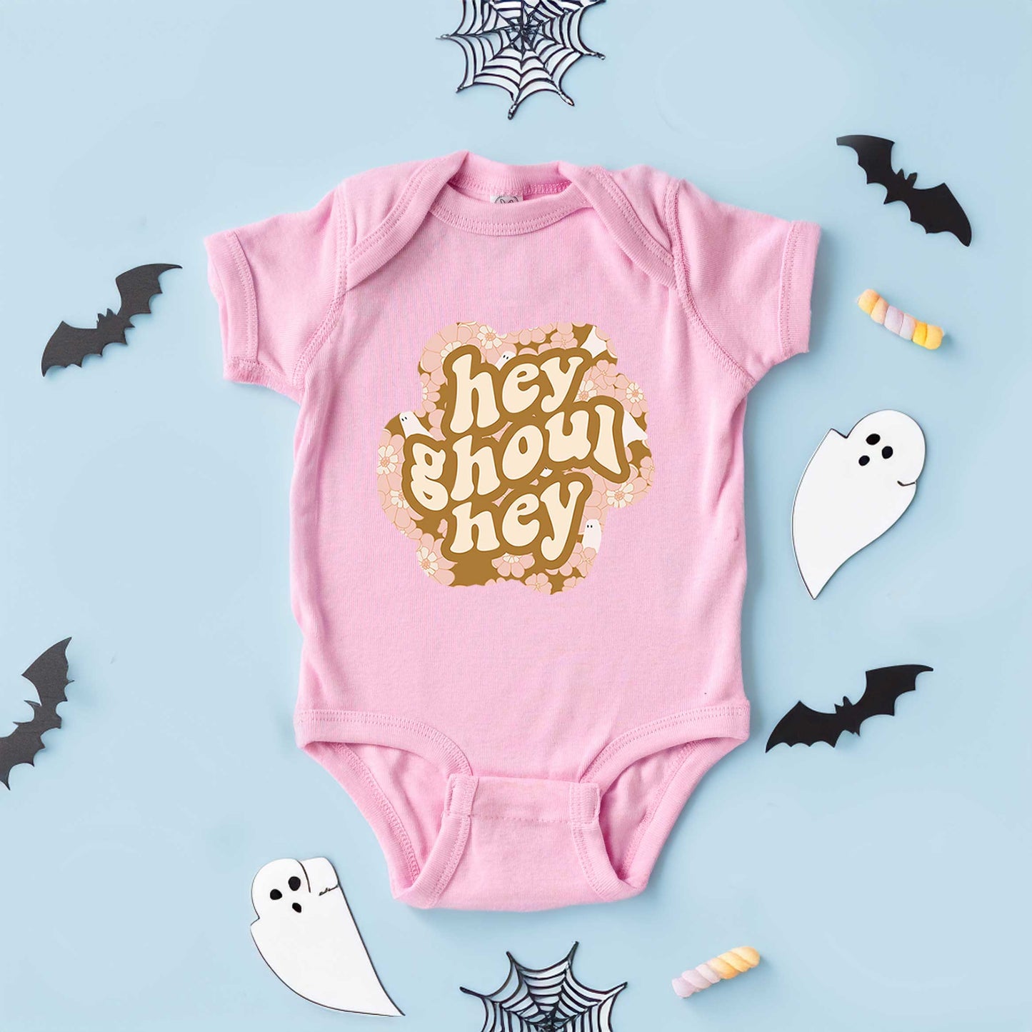 Hey Ghoul Hey Colorful | Baby Graphic Short Sleeve  Onesie