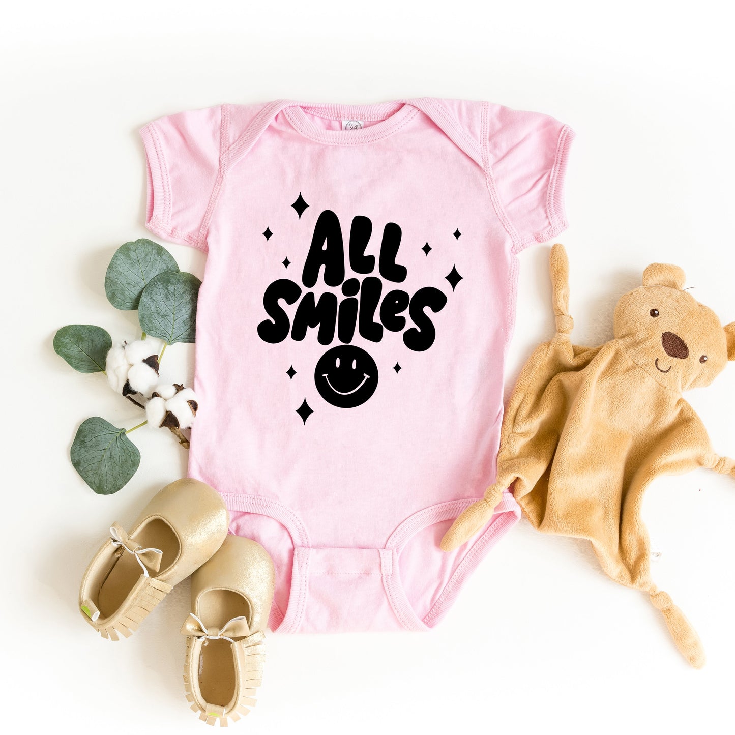 All Smiles Smiley Face | Baby Graphic Short Sleeve Onesie