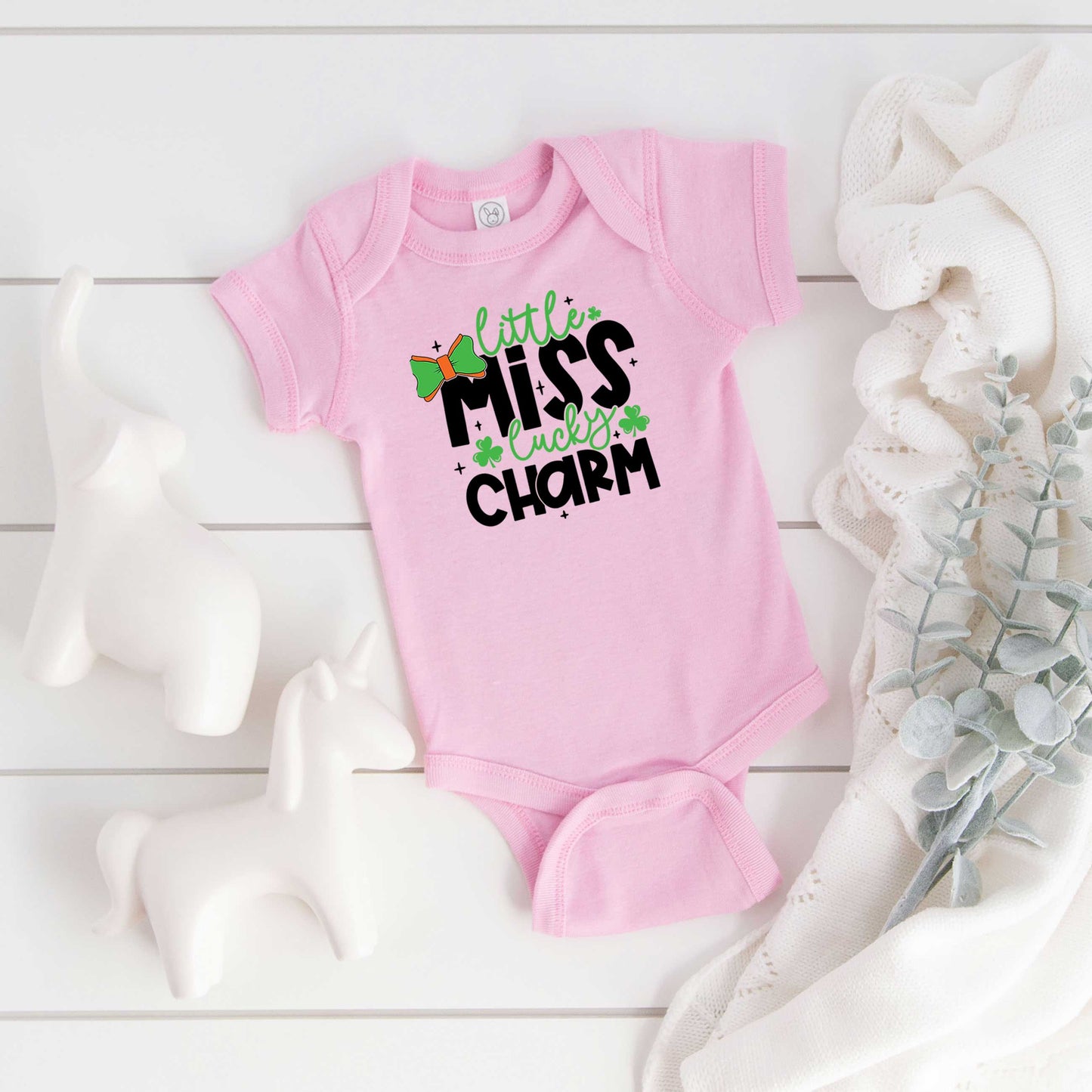 Little Miss Lucky Charm | Baby Graphic Short Sleeve Onesie