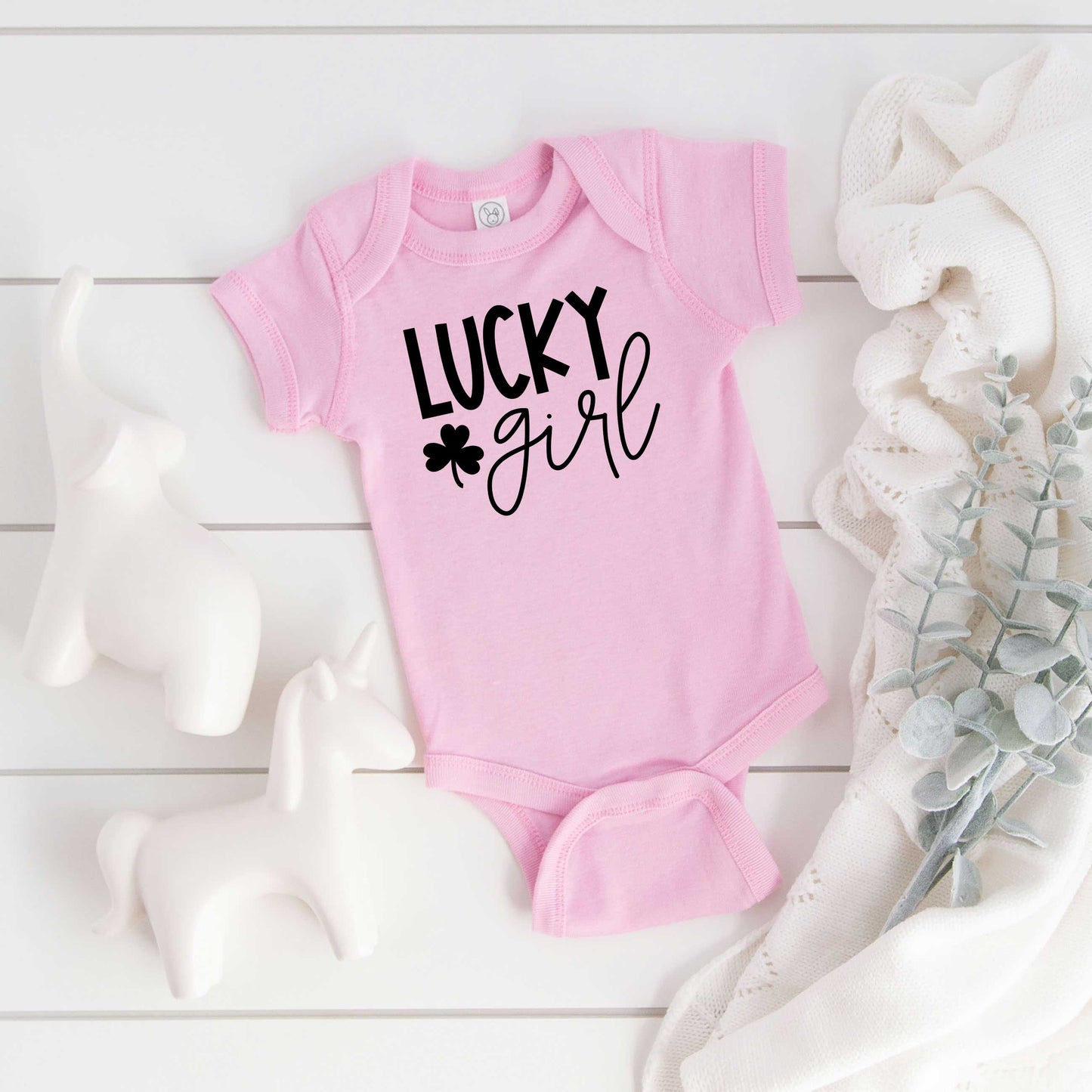 Lucky Girl | Baby Graphic Short Sleeve Onesie