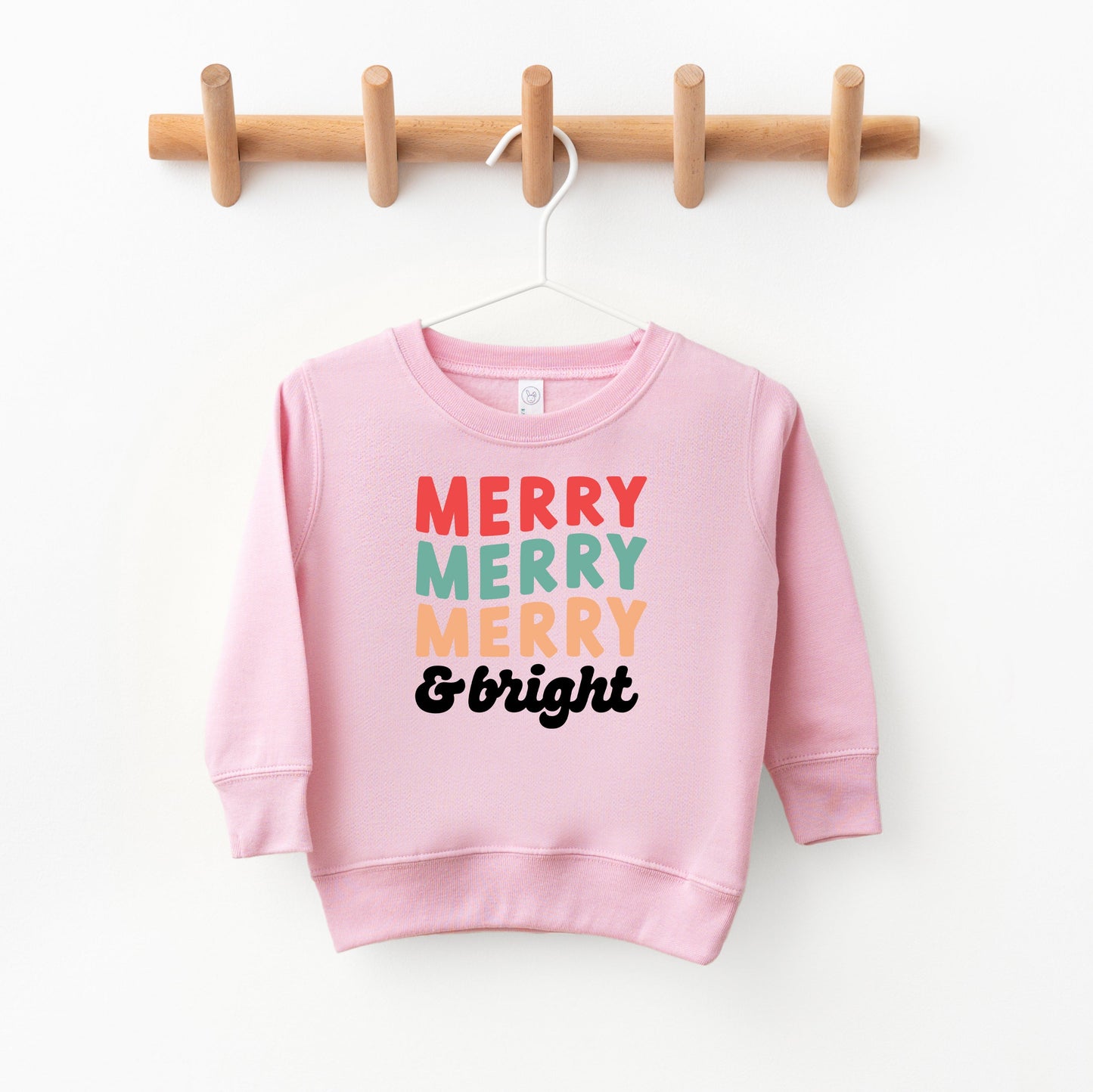 Merry And Bright Stacked | Toddler Sweatshirt