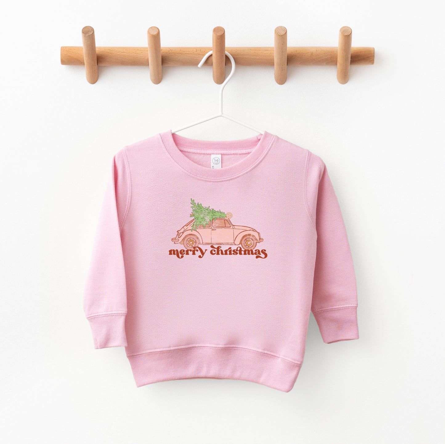 Merry Christmas Pink Car | Toddler Sweatshirt