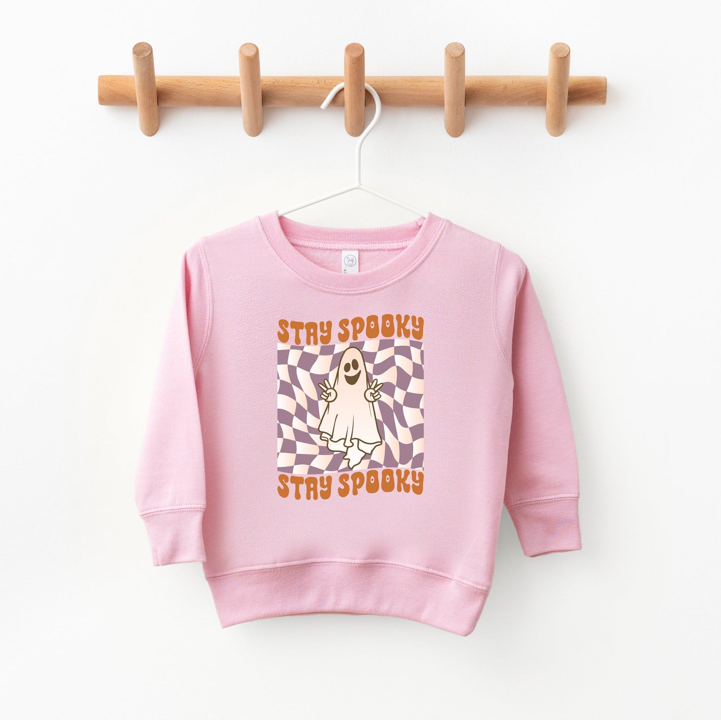 Checkered Stay Spooky Ghost | Toddler Sweatshirt