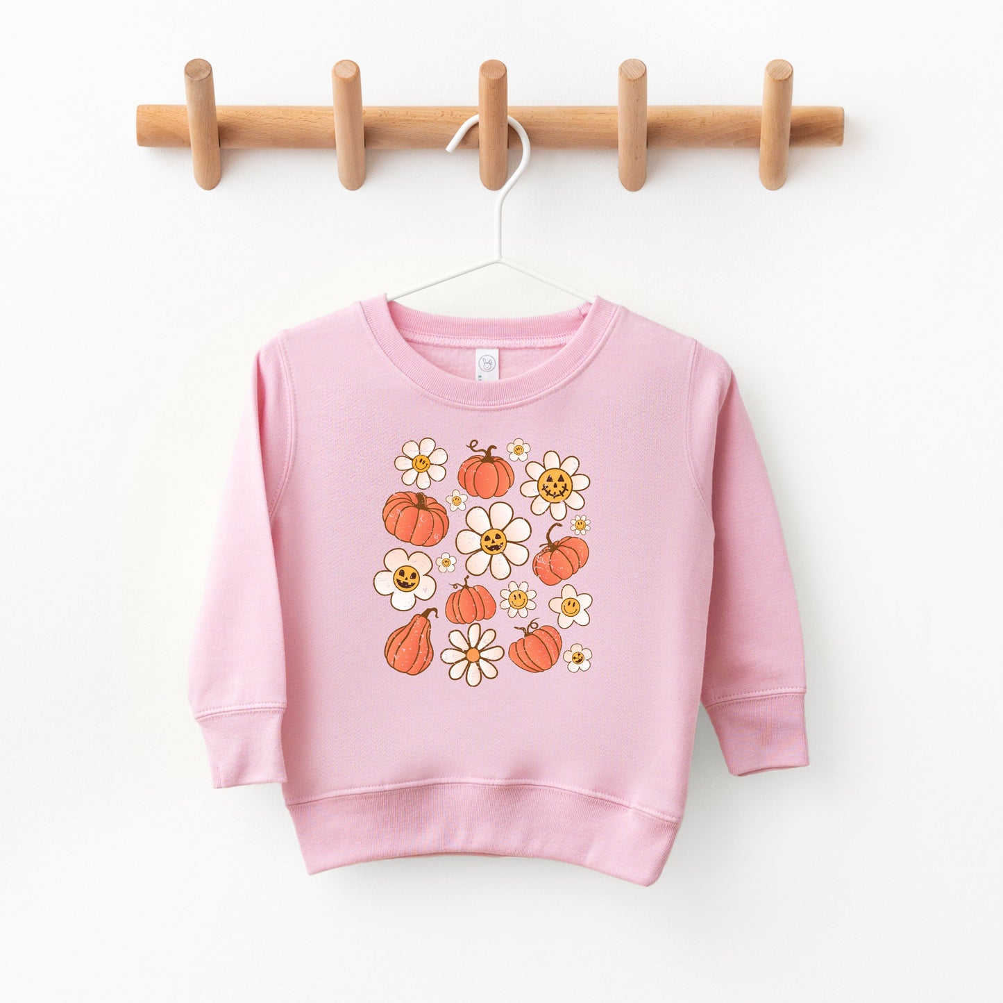 Distressed Flowers And Pumpkins | Toddler Sweatshirt