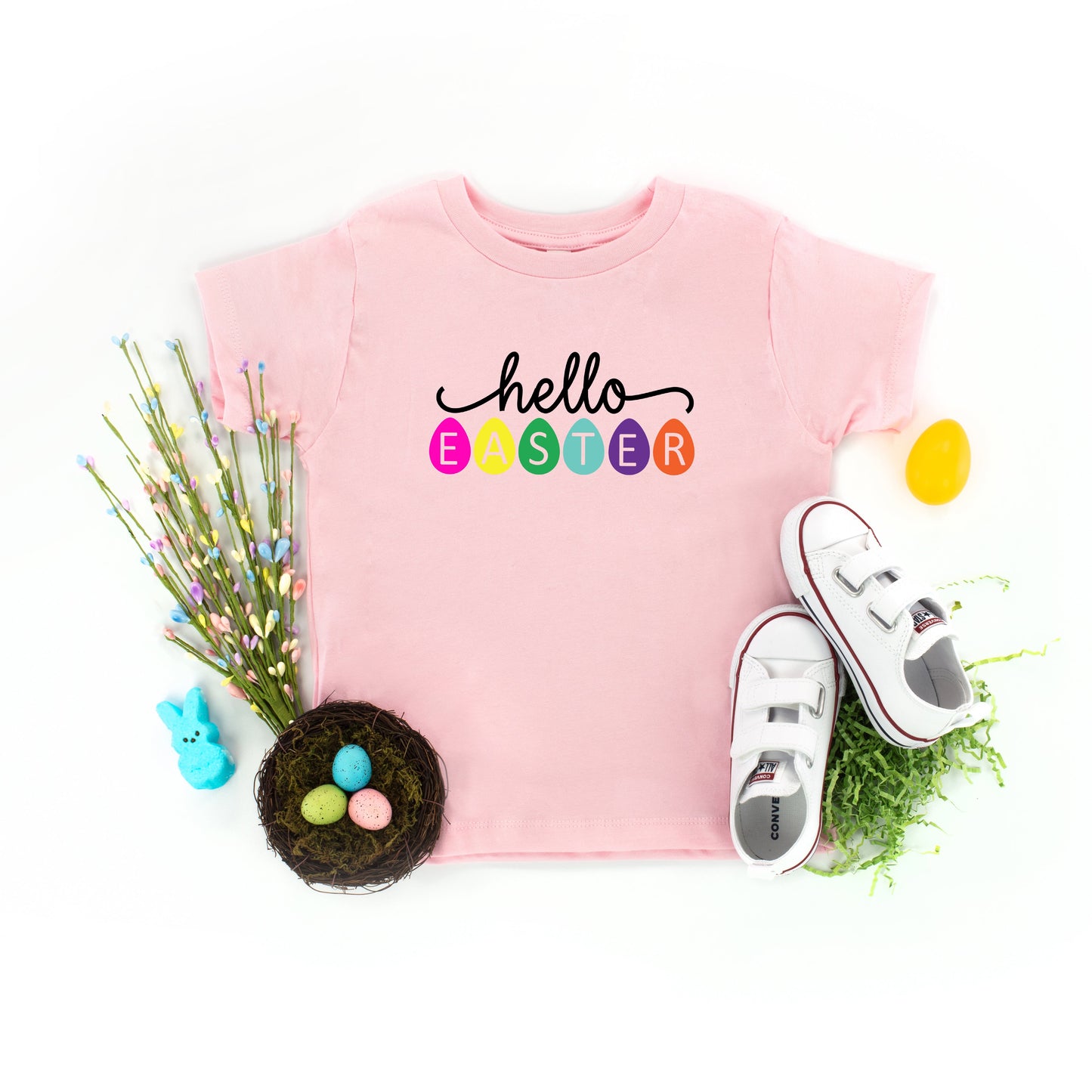 Hello Easter Eggs | Toddler Short Sleeve Crew Neck