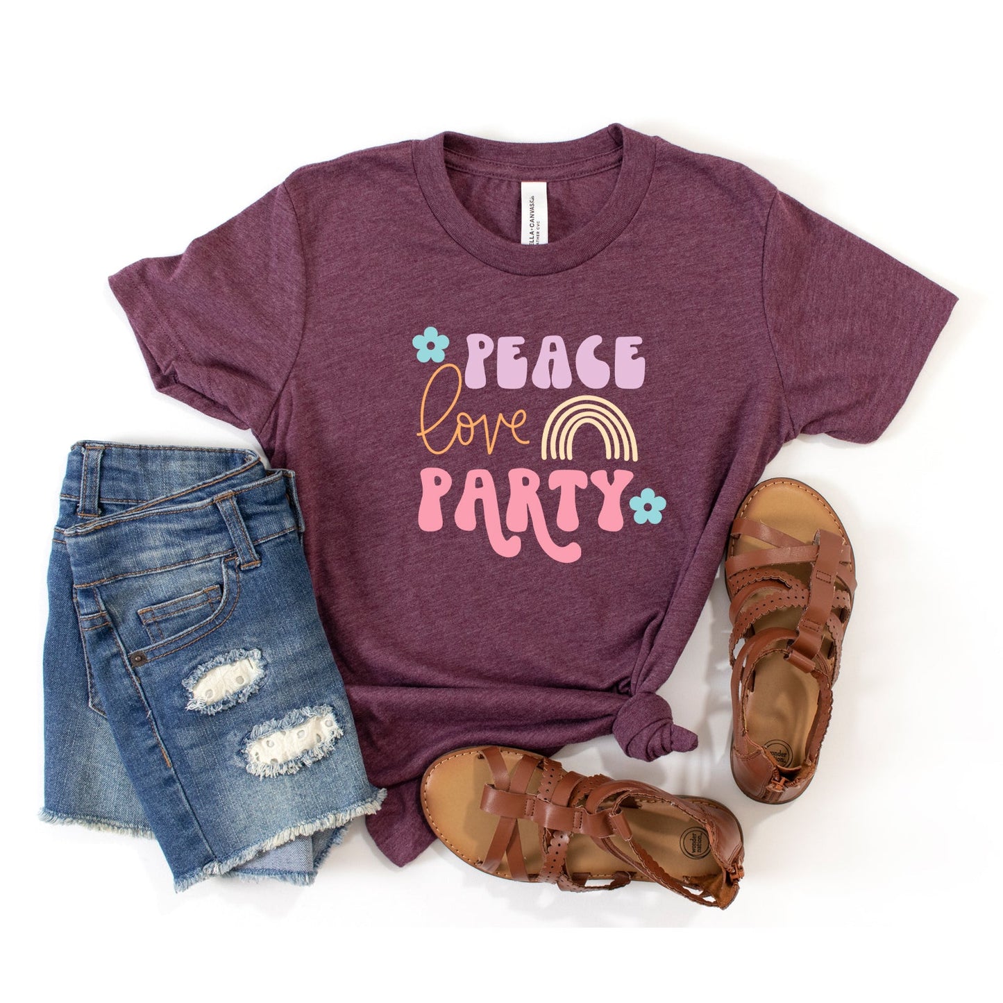 Peace Love Party | Youth Short Sleeve Crew Neck