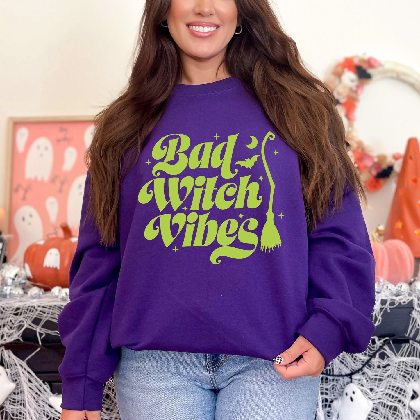 Bad Witch Vibes Puff Print | Sweatshirt