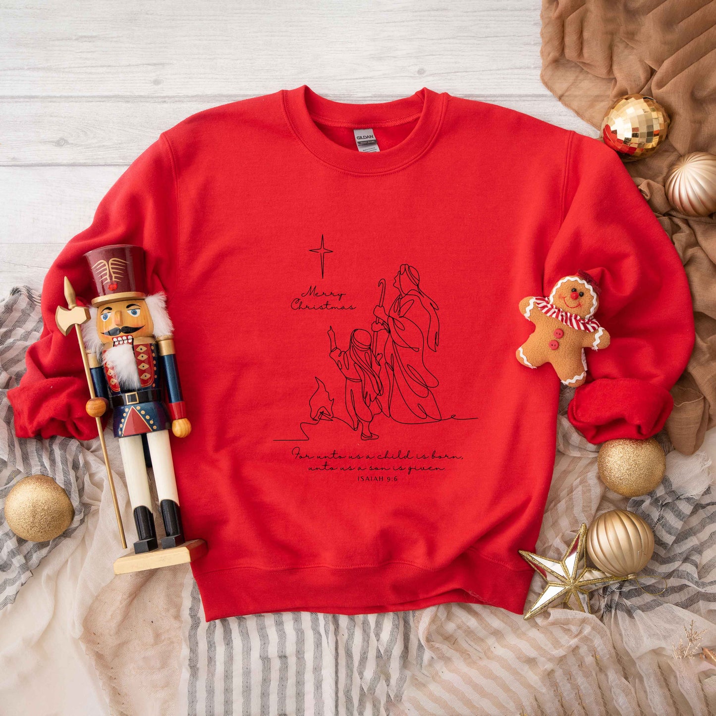 For Unto Us A Child Is Born Star | Sweatshirt
