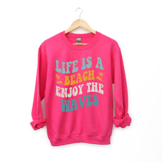 Enjoy The Waves Distressed | Sweatshirt