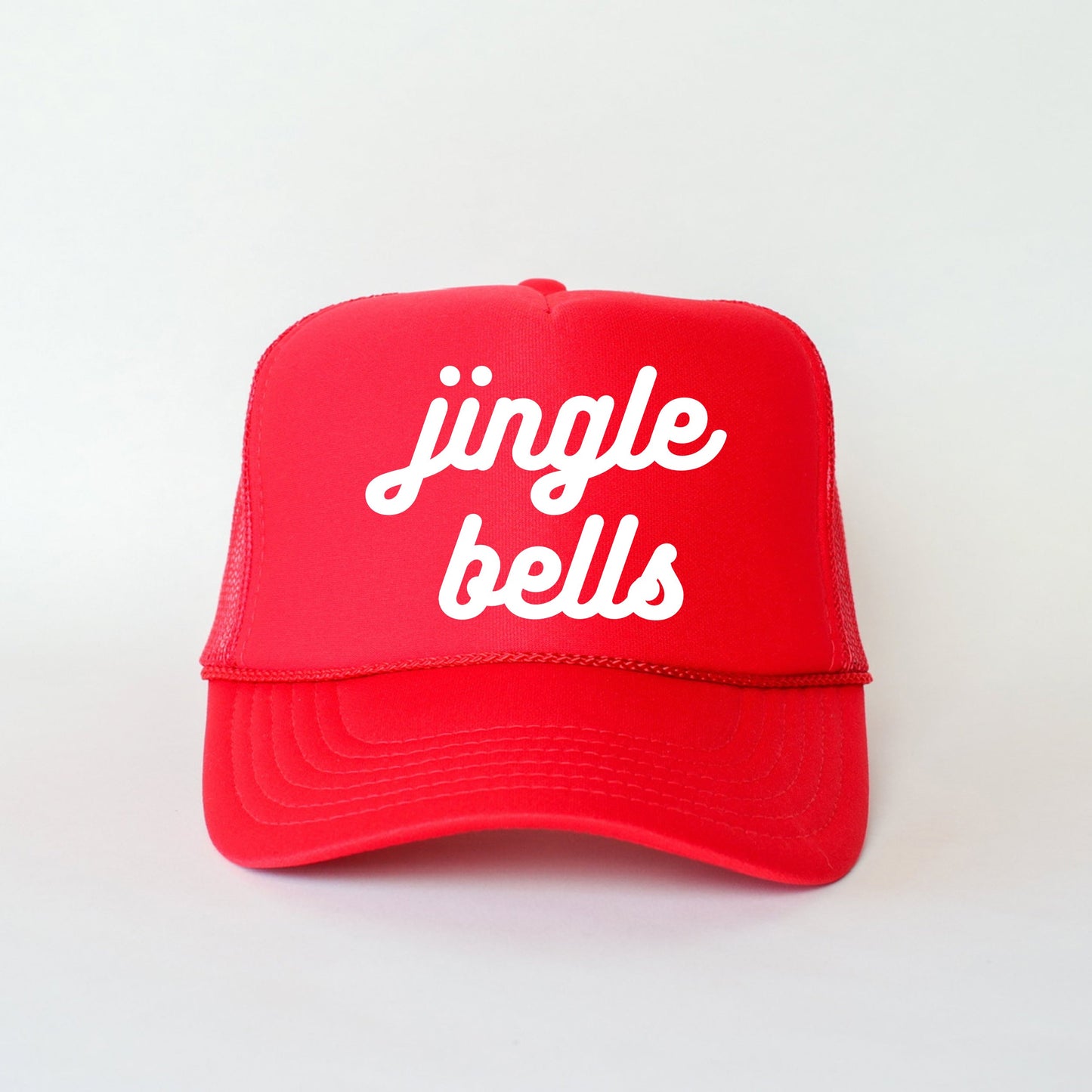 Jingle Bells Bold Cursive Puff Print | Foam Trucker Hat