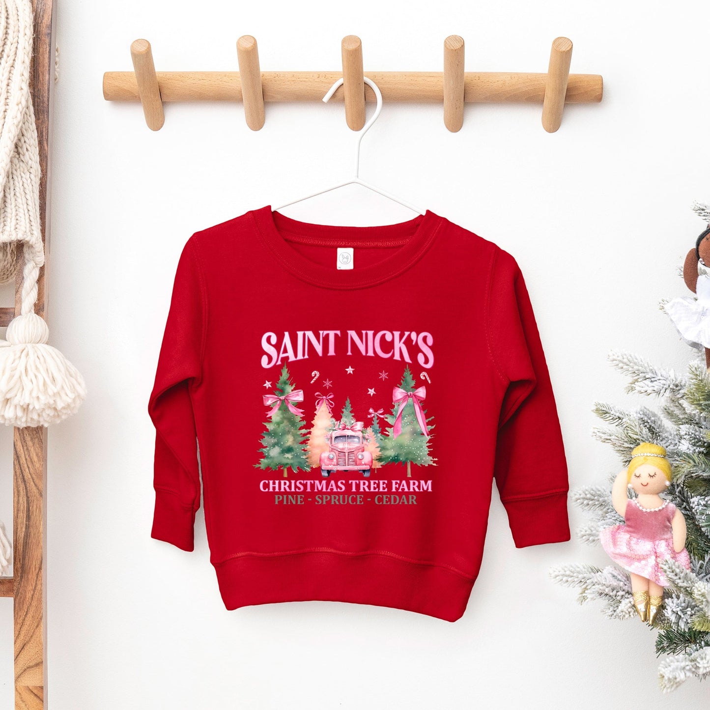 Coquette St. Nick's Tree Farm | Toddler Graphic Sweatshirt