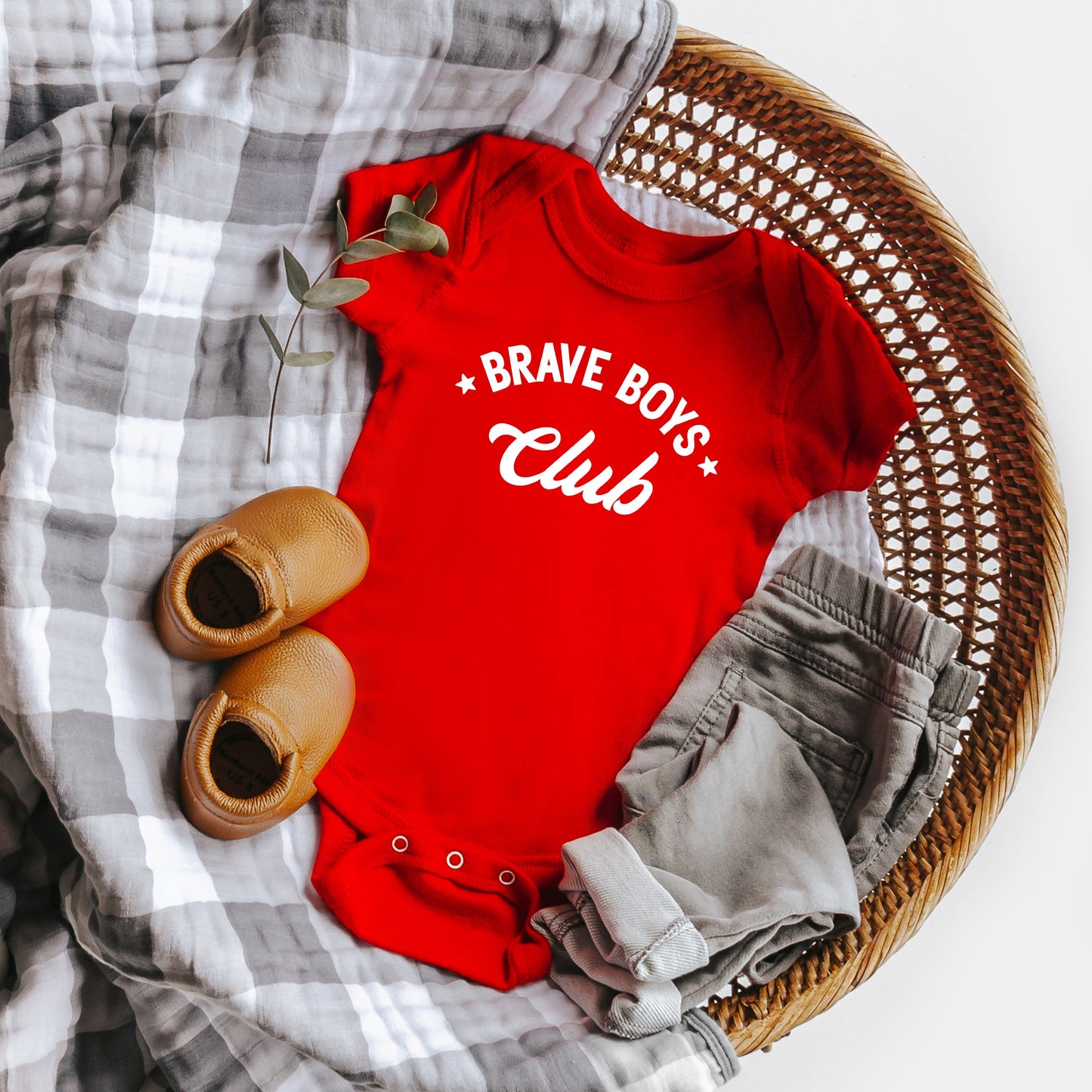 Brave Boys Club Stars | Baby Graphic Short Sleeve Onesie