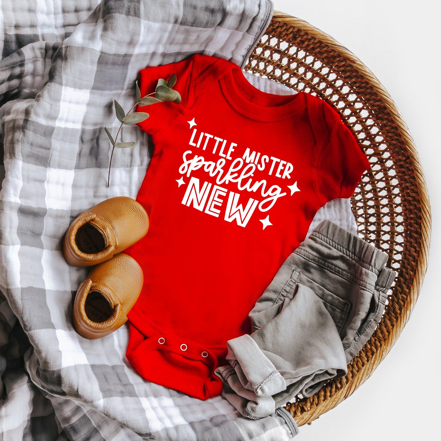 Little Mister Sparkling New | Baby Graphic Short Sleeve Onesie