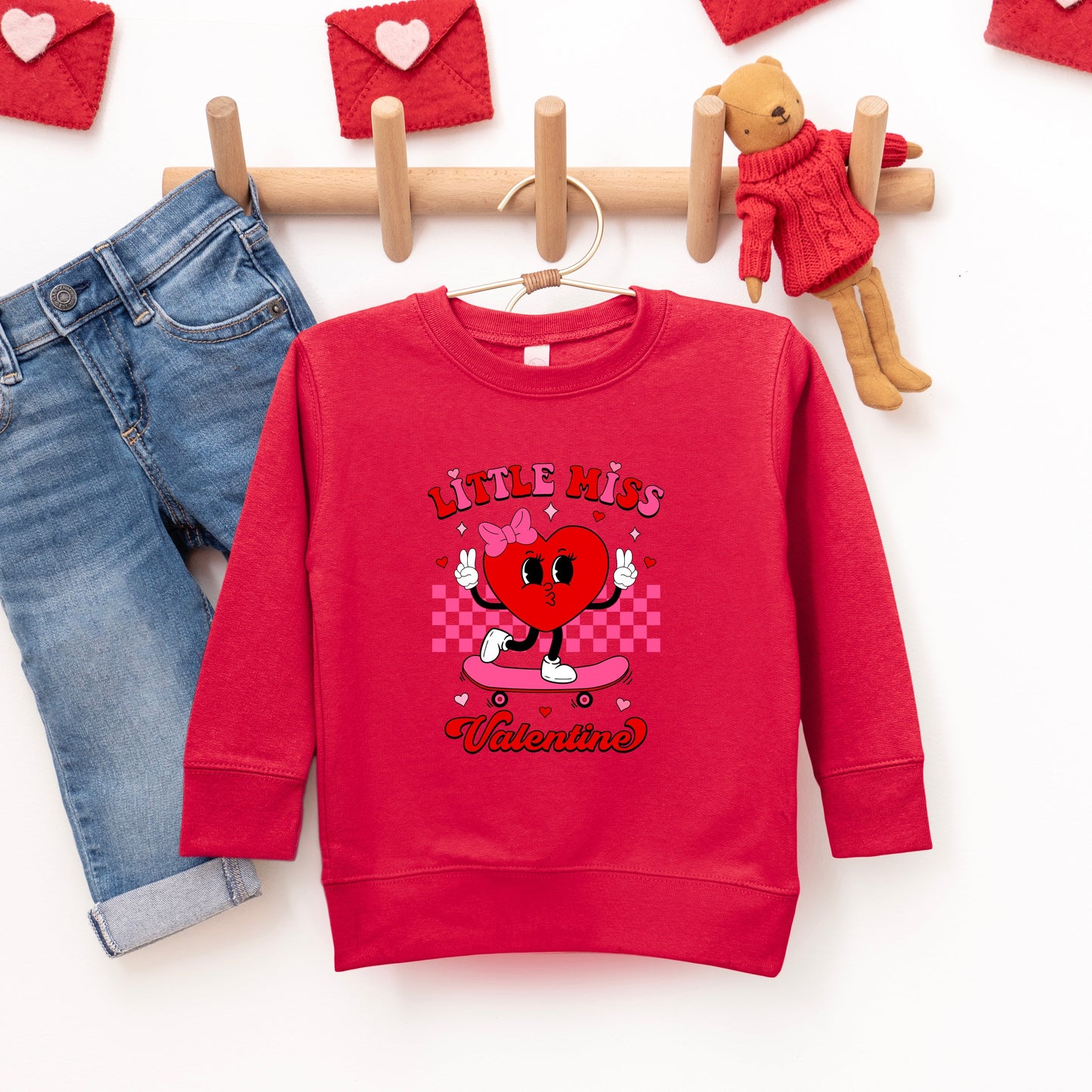 Little Miss Valentine Skateboard | Youth Ultra-Soft Graphic Sweatshirt
