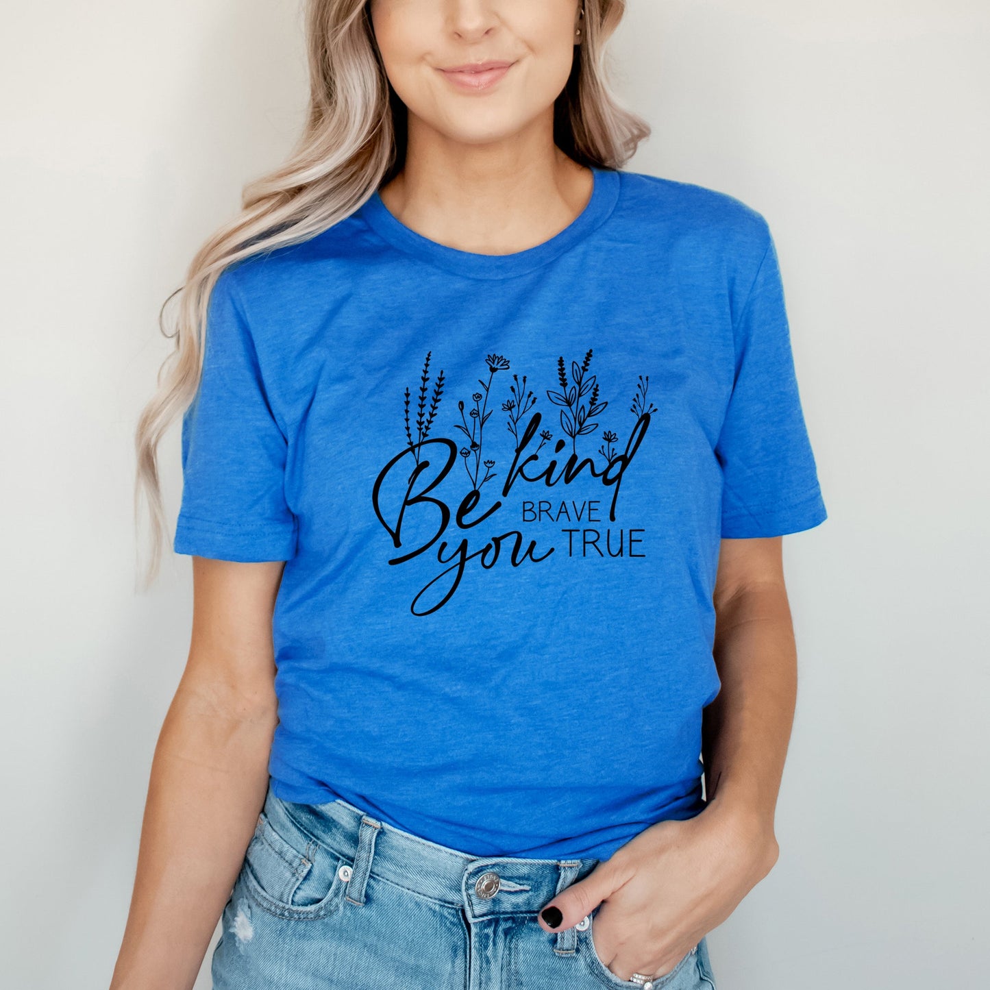 Be Kind Be You Flowers | Short Sleeve Crew Neck