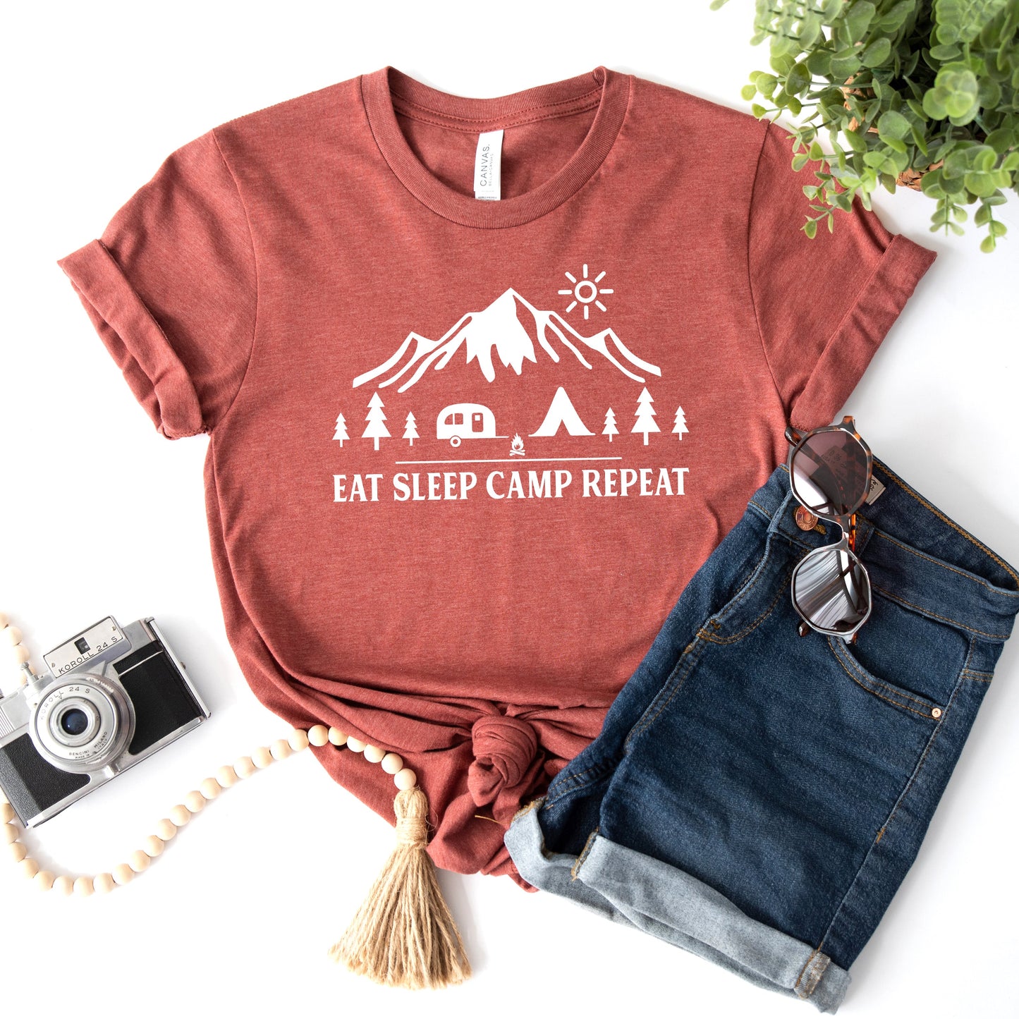 Eat Sleep Camp Repeat | Short Sleeve Graphic Tee