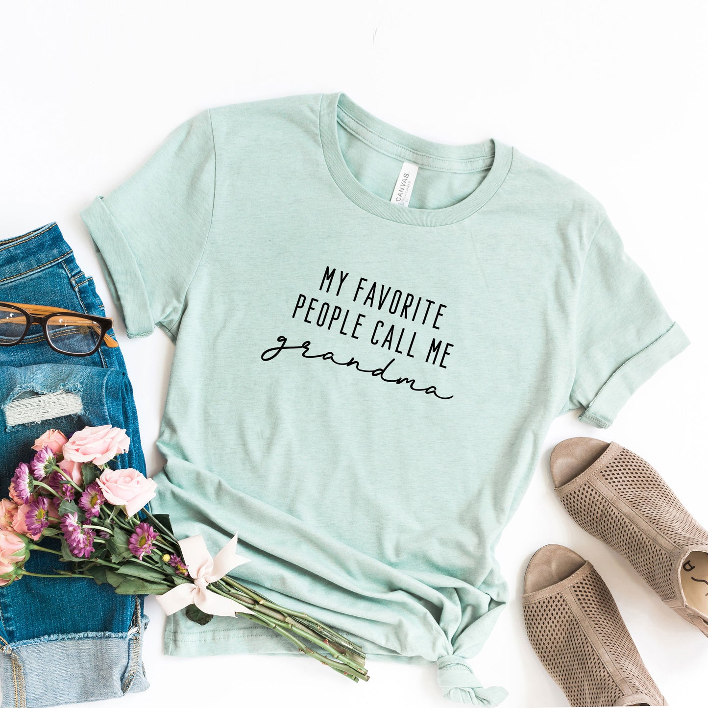 My Favorite People Call Me Grandma | Short Sleeve Crew Neck