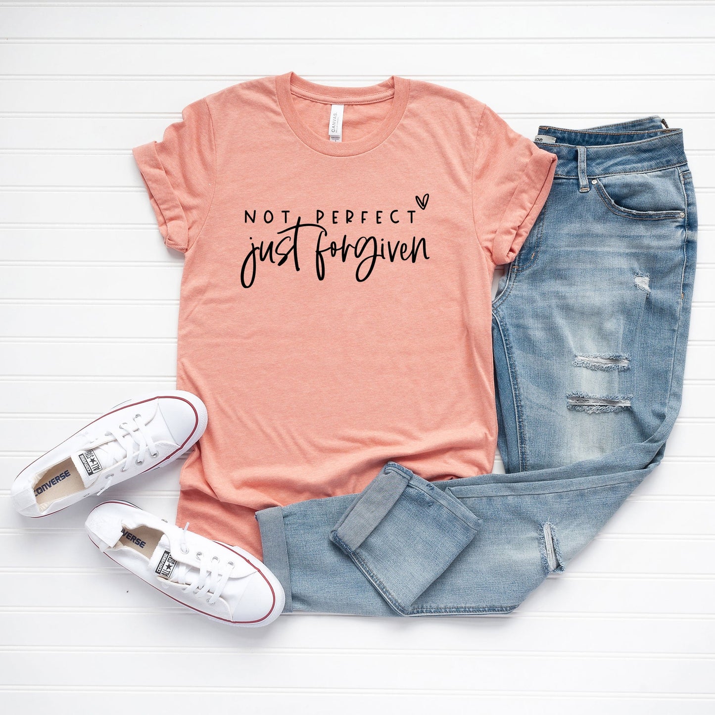 Not Perfect Just Forgiven Cross | Short Sleeve Crew Neck