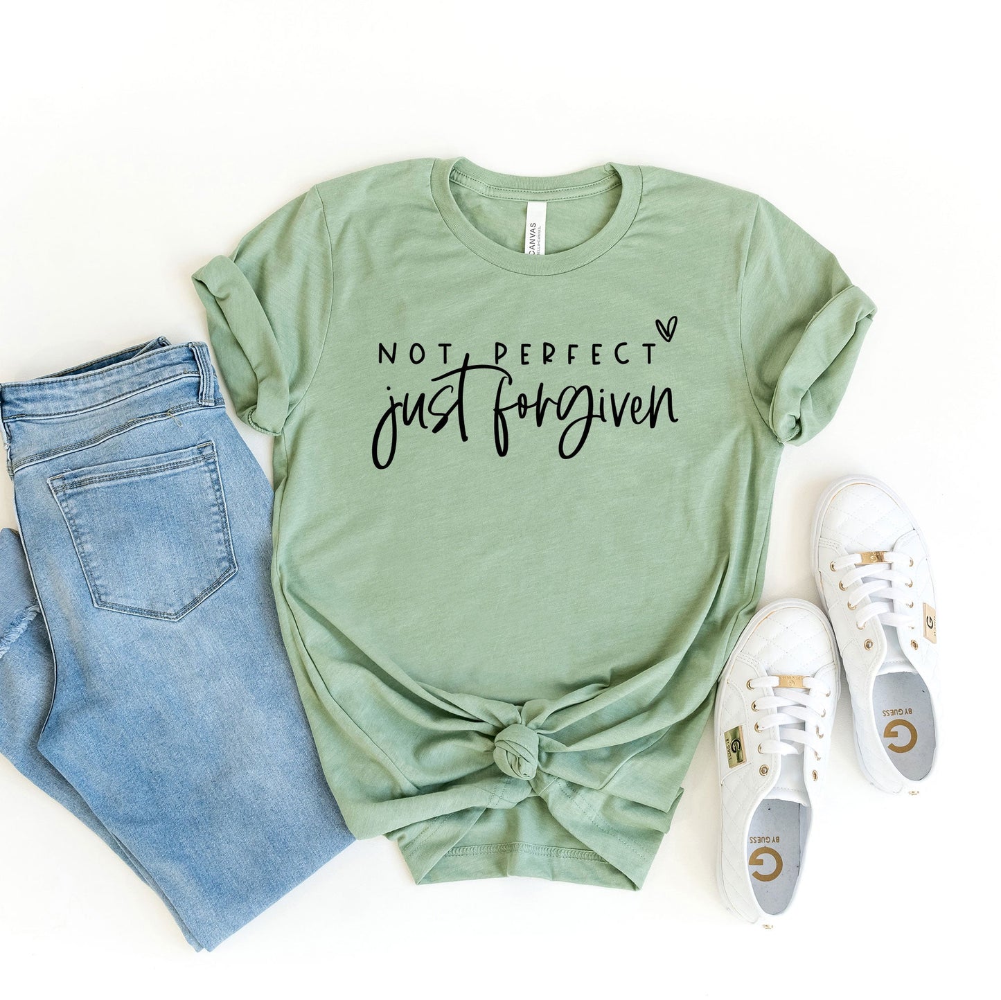 Not Perfect Just Forgiven Cross | Short Sleeve Crew Neck