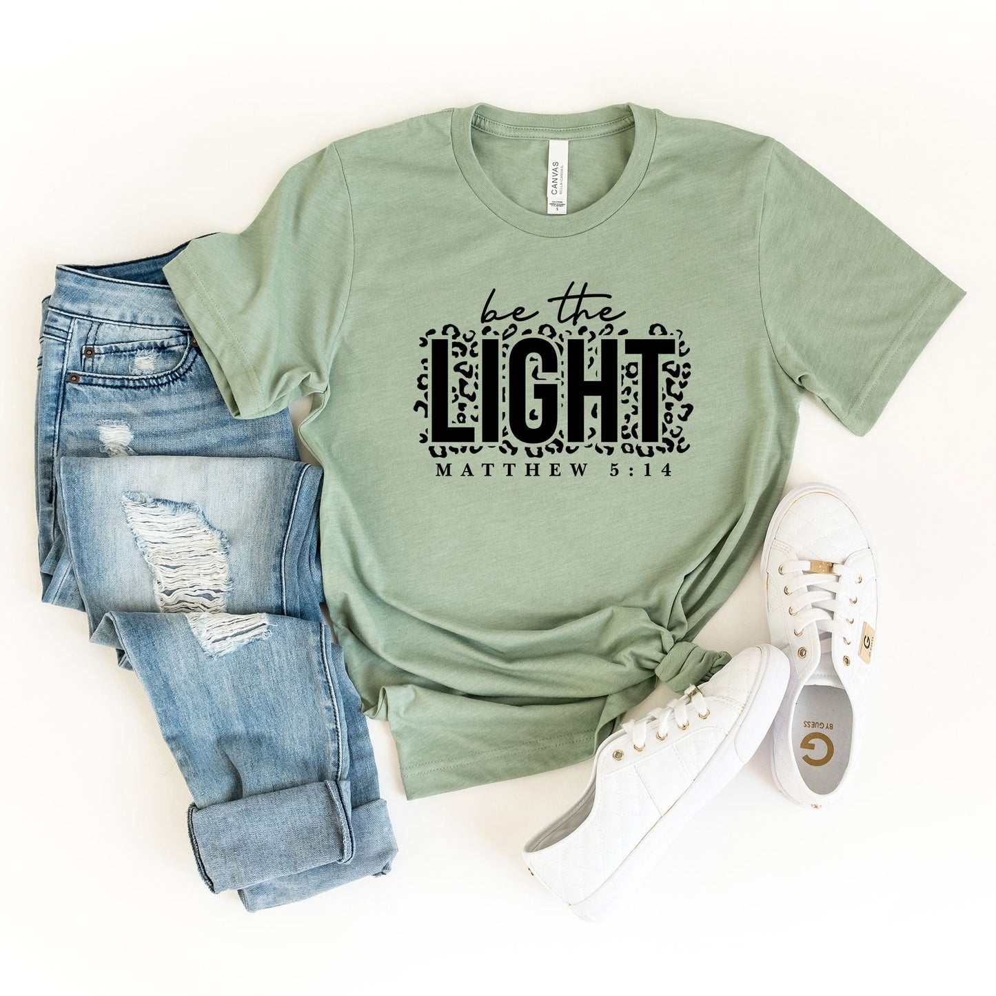 Be The Light Leopard | Short Sleeve Crew Neck