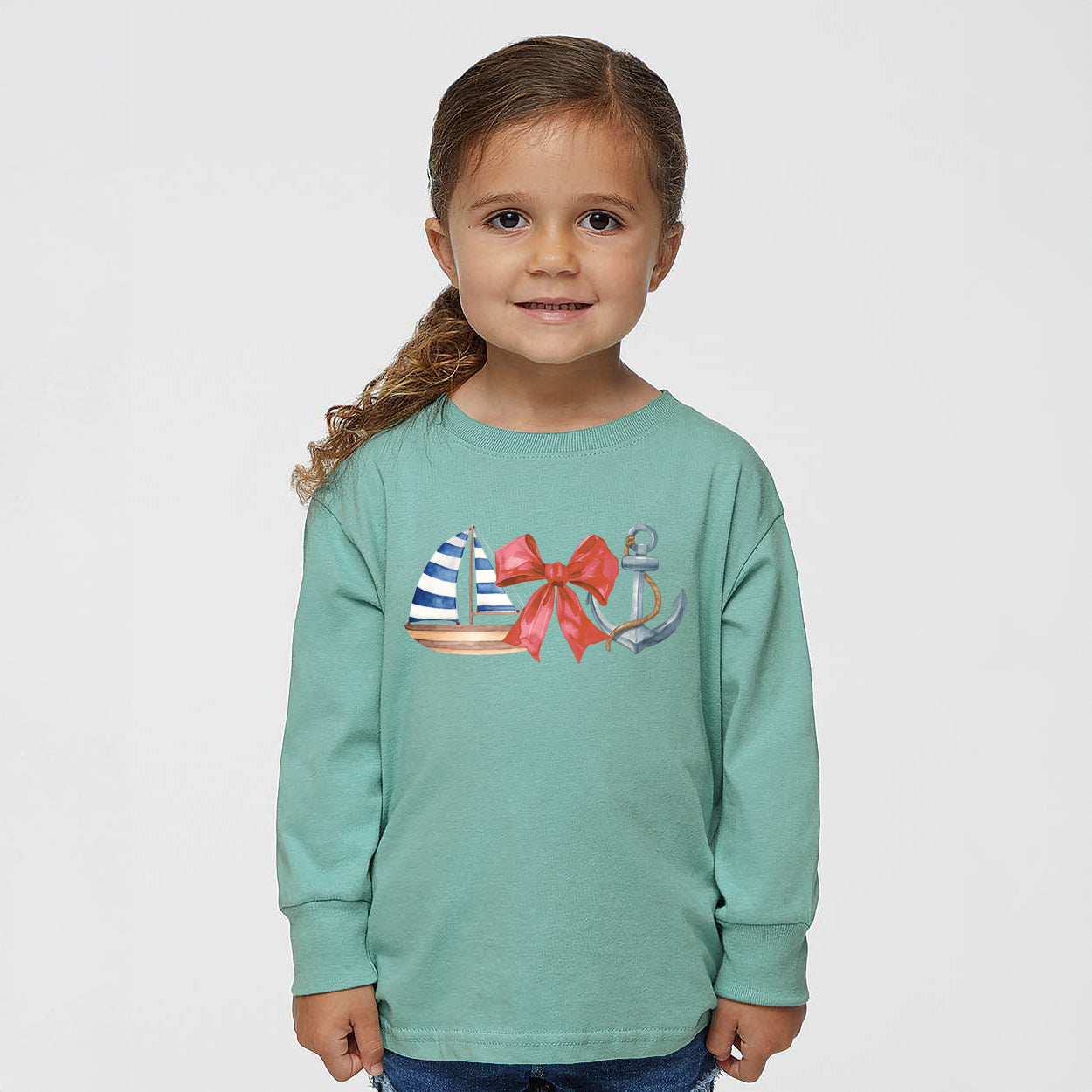 Coquette Ship Anchor | Toddler Graphic Long Sleeve Tee