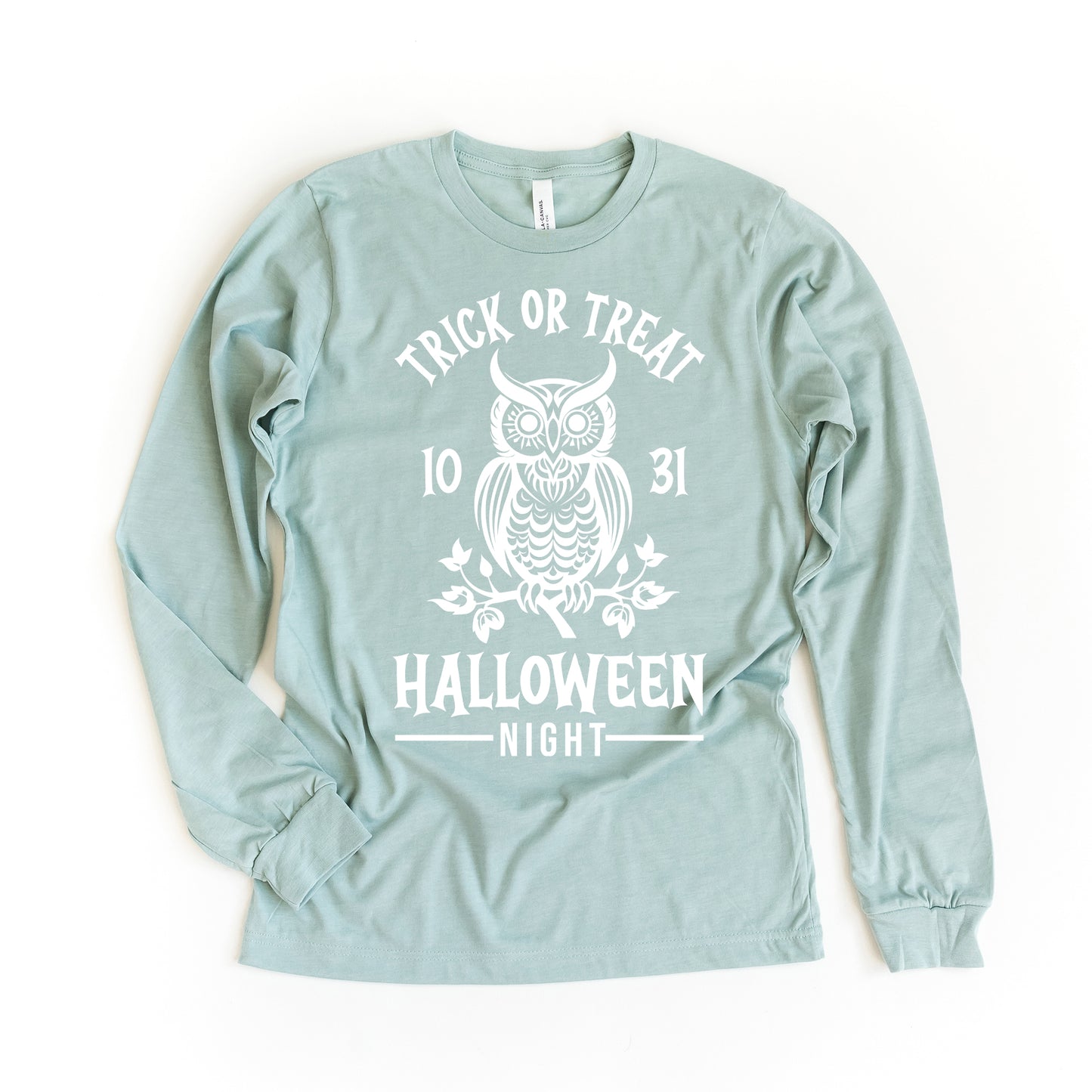 Trick Or Treat Owl | Long Sleeve Crew Neck