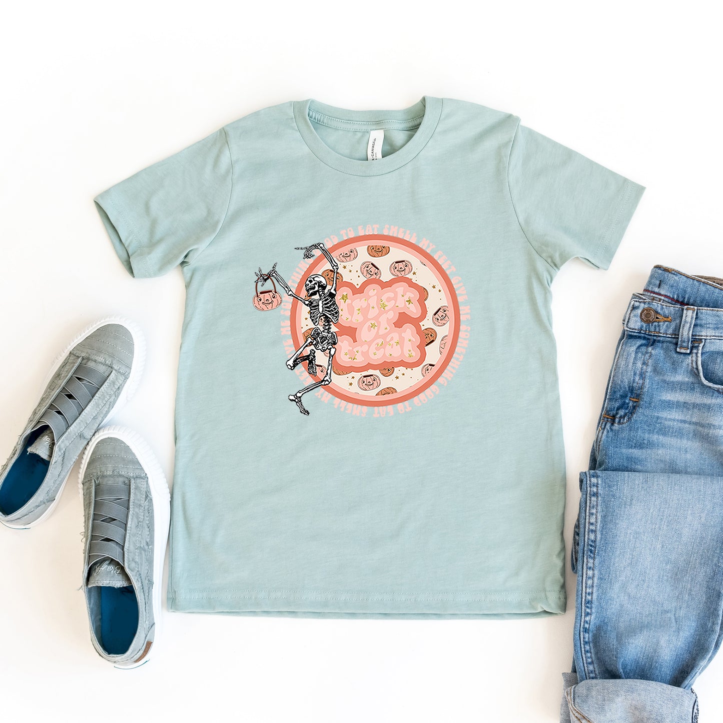 Trick Or Treat Skeleton | Youth Short Sleeve Crew Neck