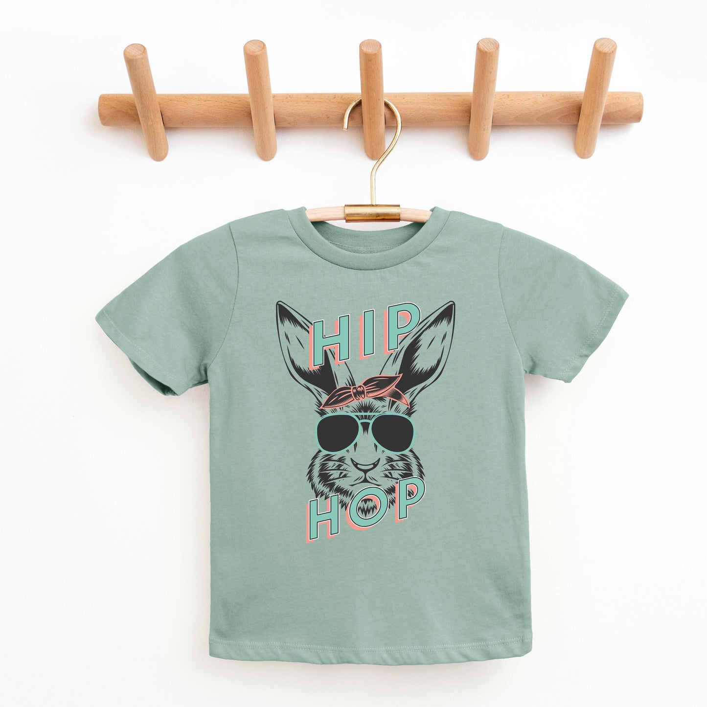 Green Hip Hop Bunny | Youth Short Sleeve Crew Neck