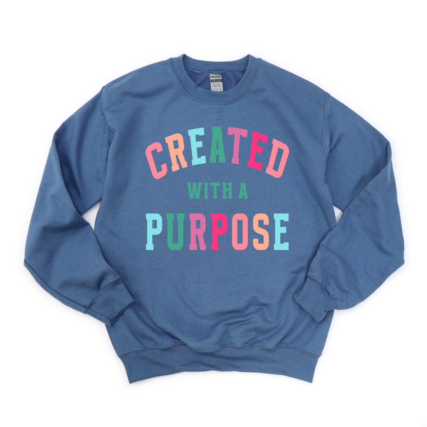 Created With A Purpose Colorful | Graphic Sweatshirt