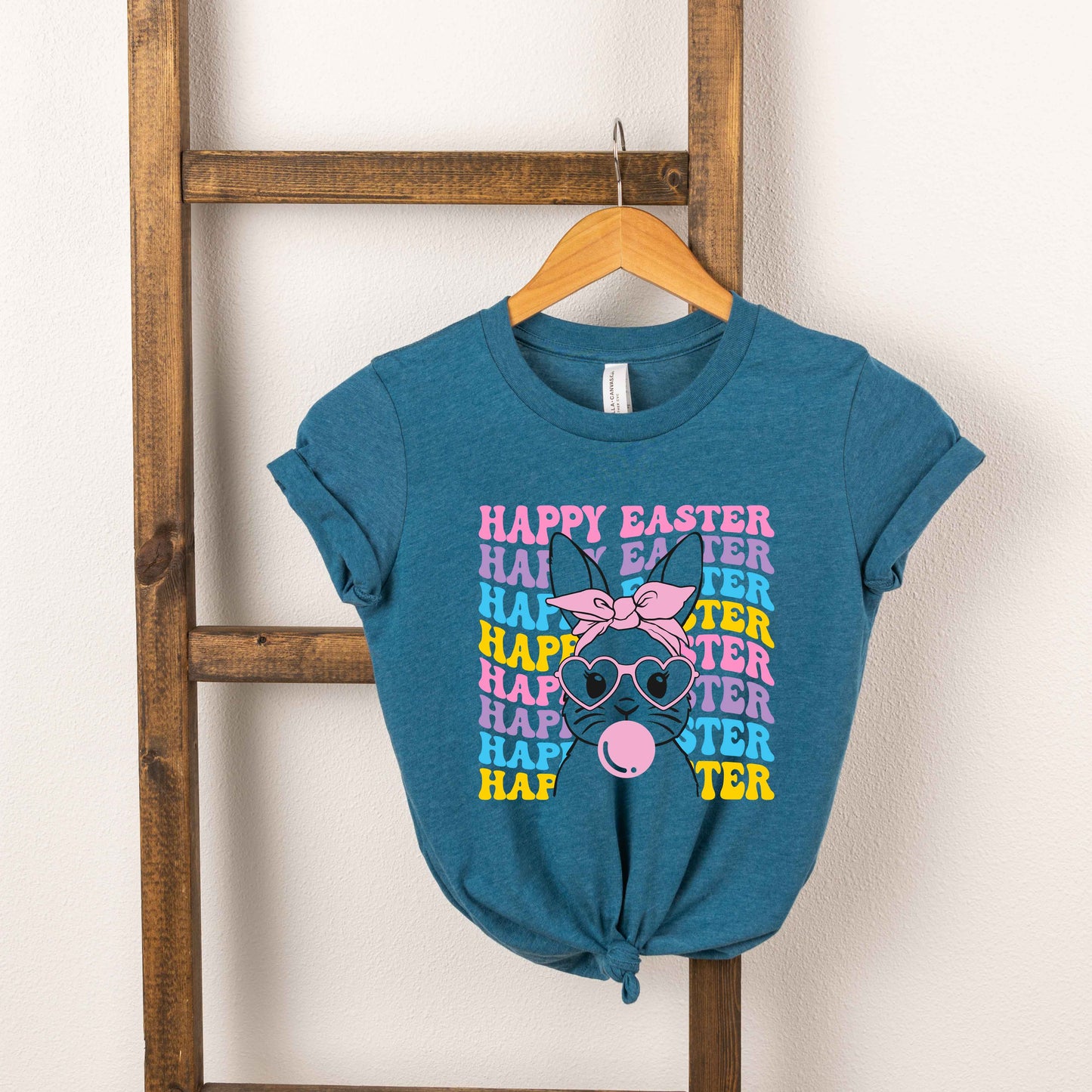 Bubble Gum Bunny Wavy | Toddler Short Sleeve Crew Neck