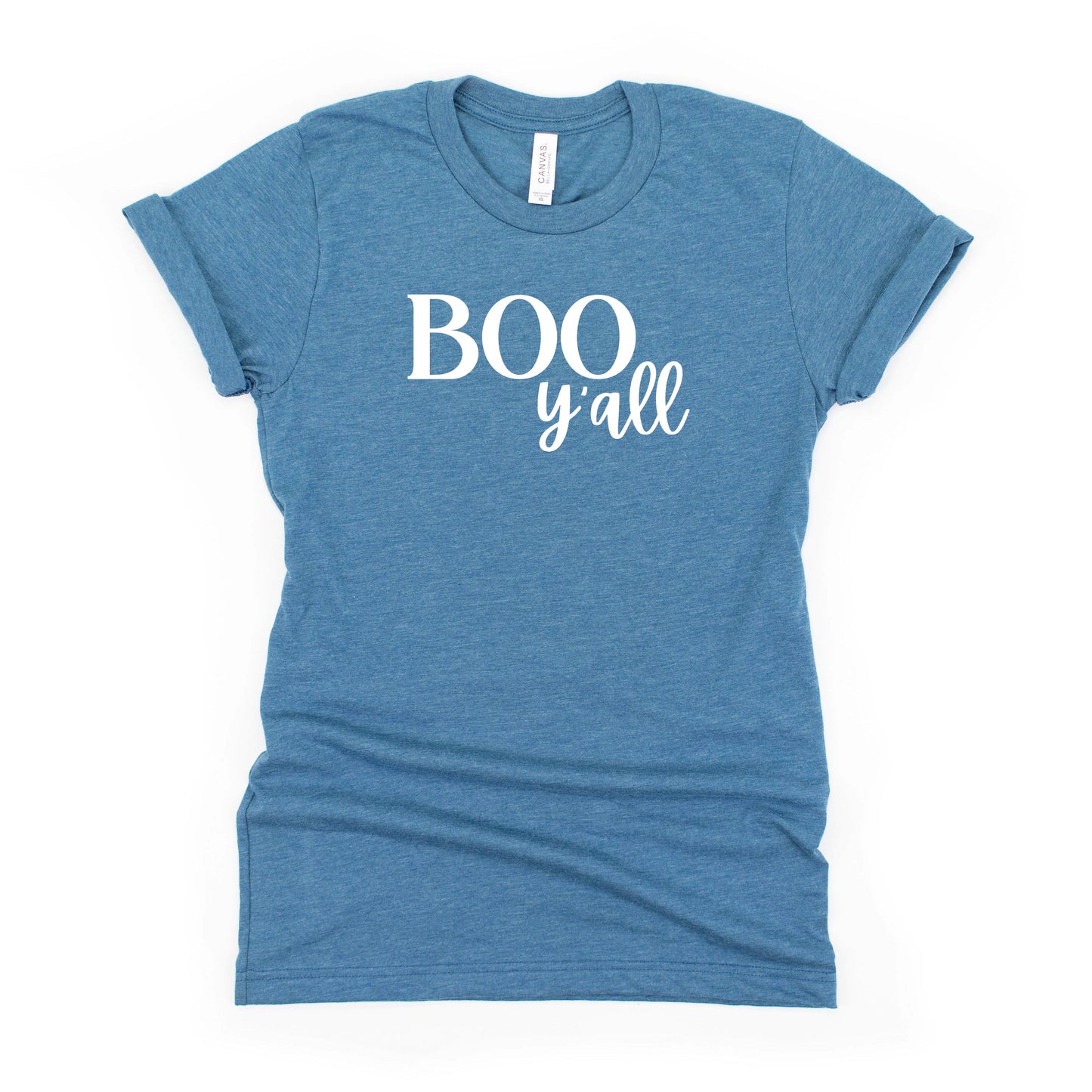 Boo Y'all Cursive | Toddler Short Sleeve Crew Neck